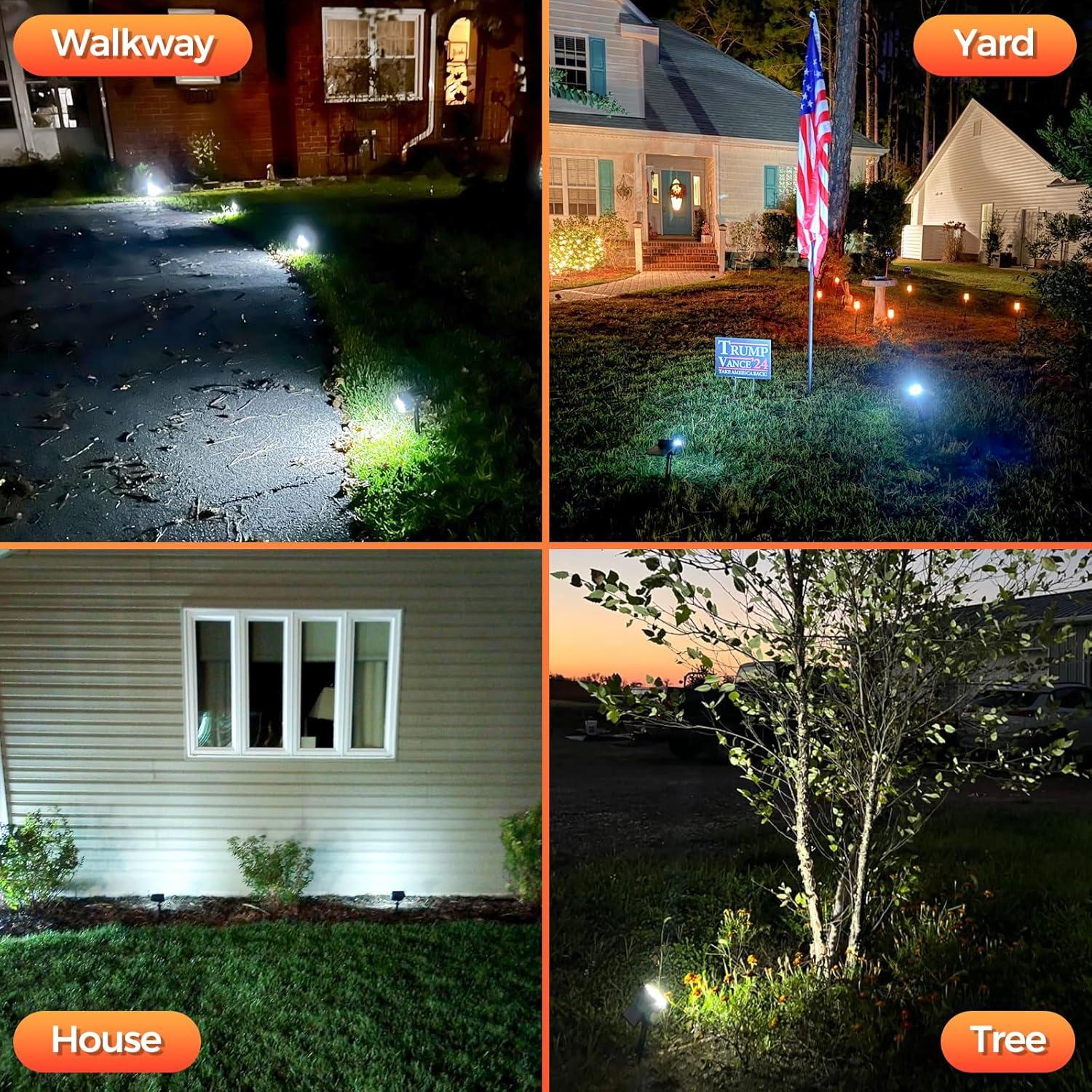 Luces Spot Solares Fratink 92 LEDs IP67 Jardín Paquete de 6