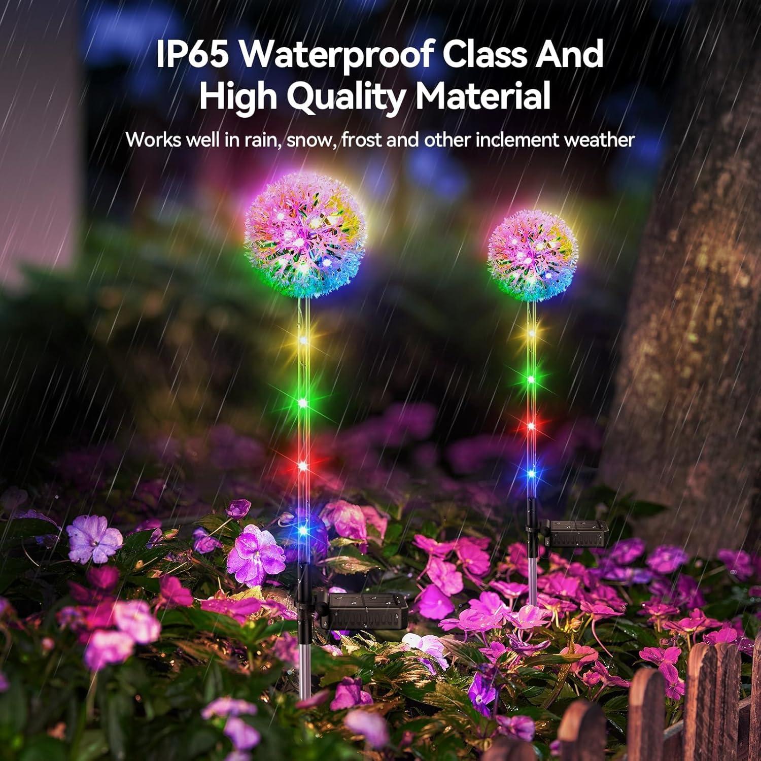 Luces de Jardín Solares BONLION 4 Piezas LED Coloridas