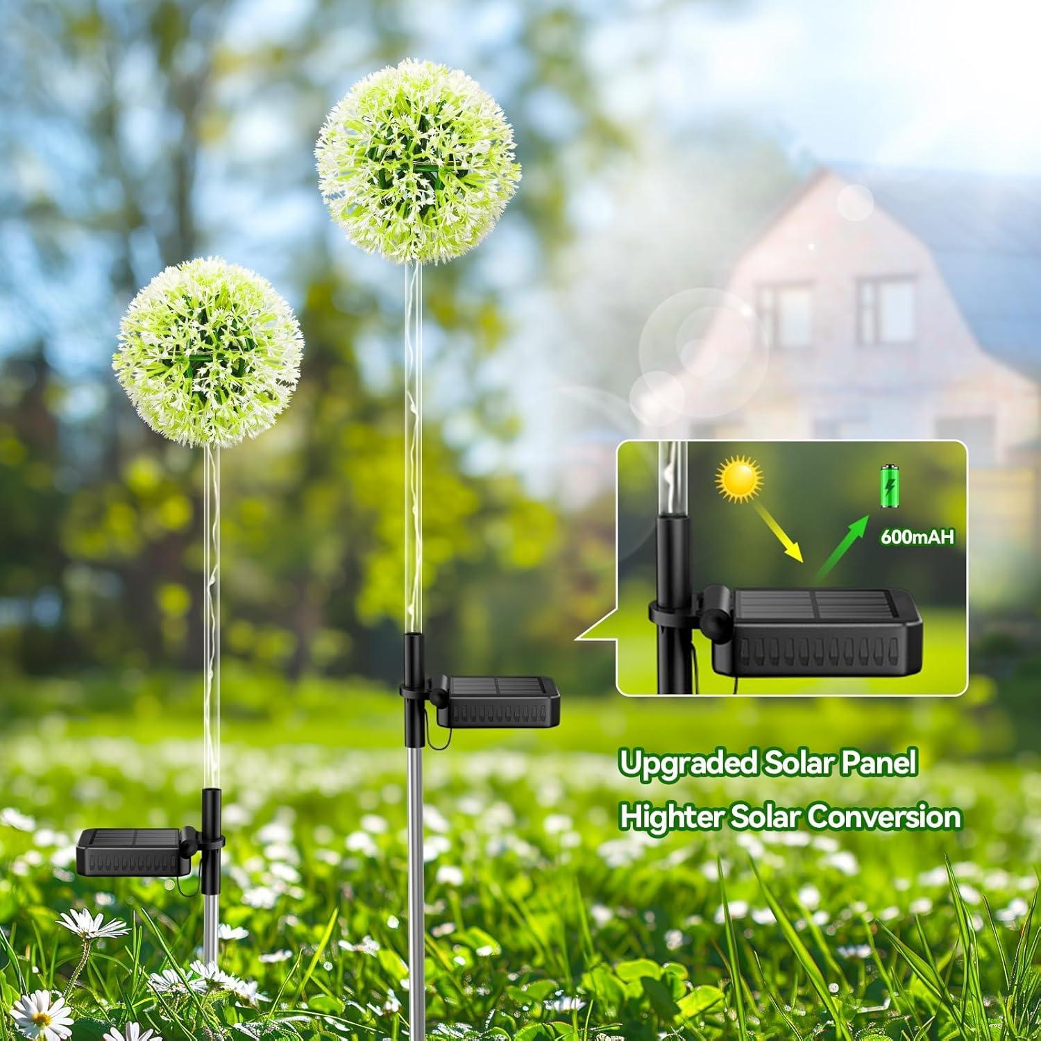 Luces de Jardín Solares BONLION 4 Piezas LED Coloridas