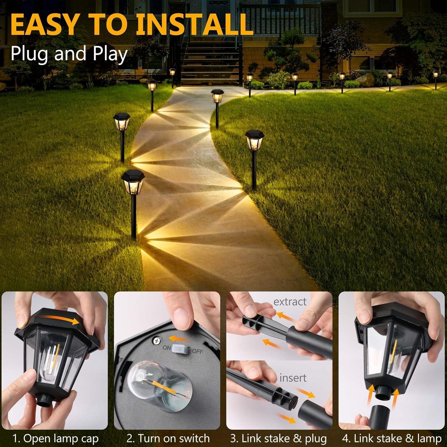 Luces Solares Exteriores Blansong 8 Unidades 3000K Impermeables