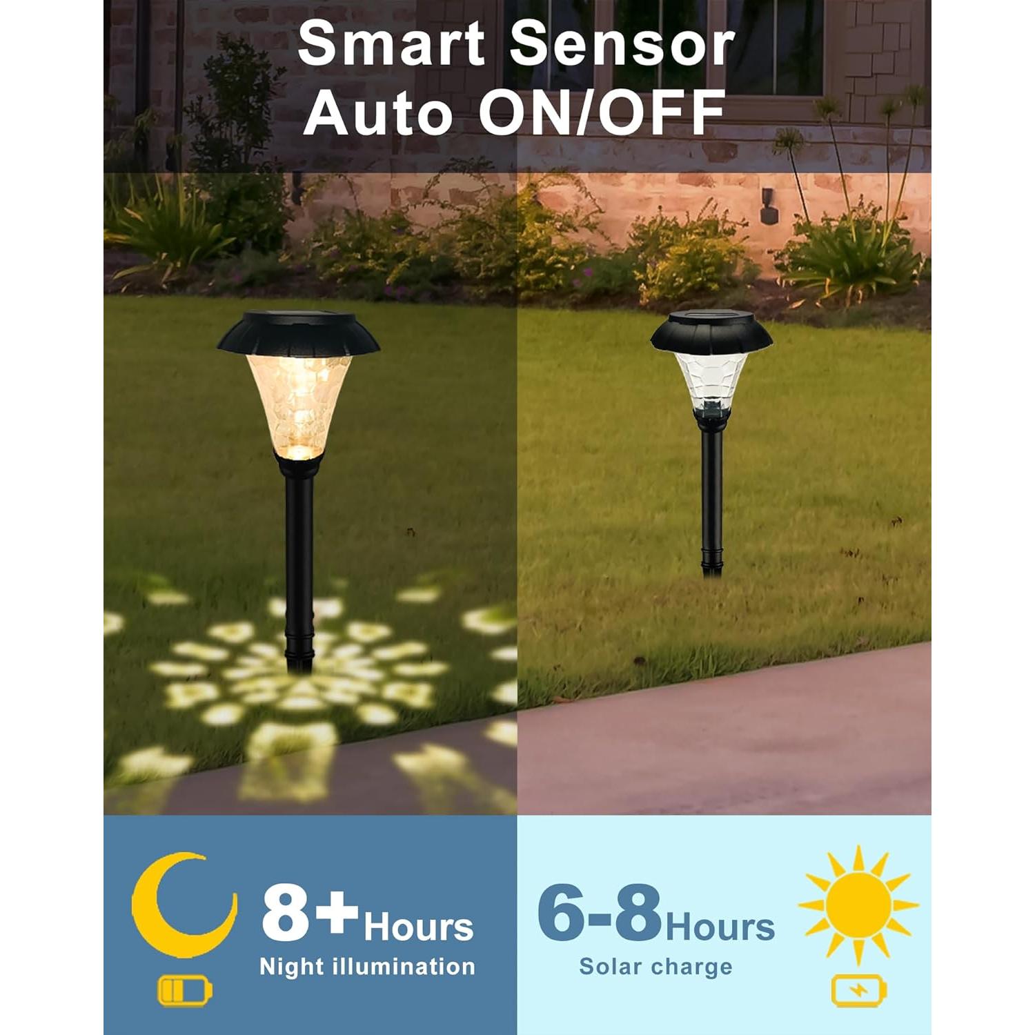 Luces Solares para Jardín LAMTREE, Paquete de 6, Impermeables