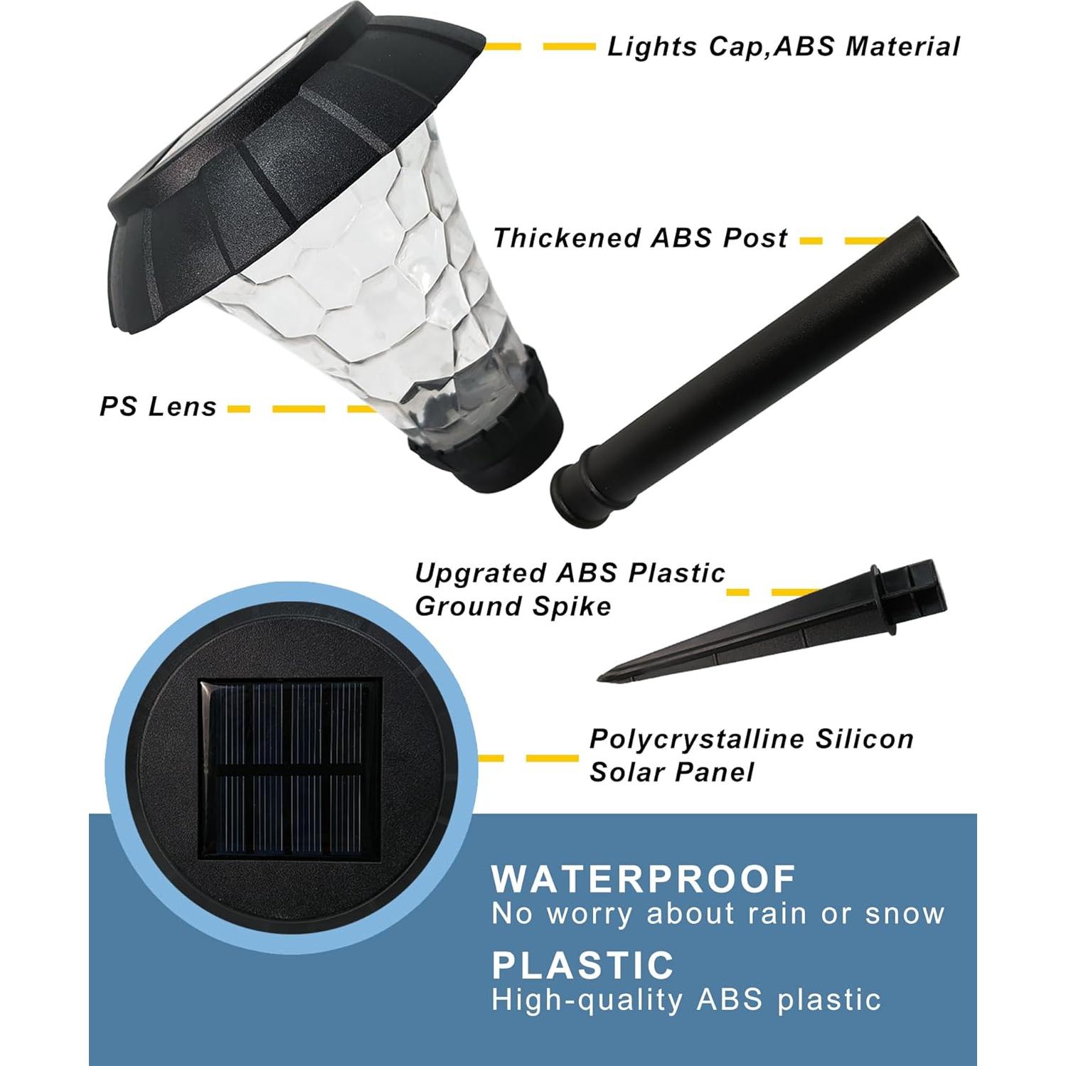 Luces Solares para Jardín LAMTREE, Paquete de 6, Impermeables
