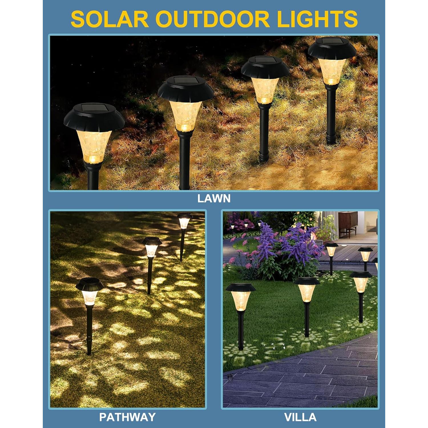 Luces Solares para Jardín LAMTREE, Paquete de 6, Impermeables