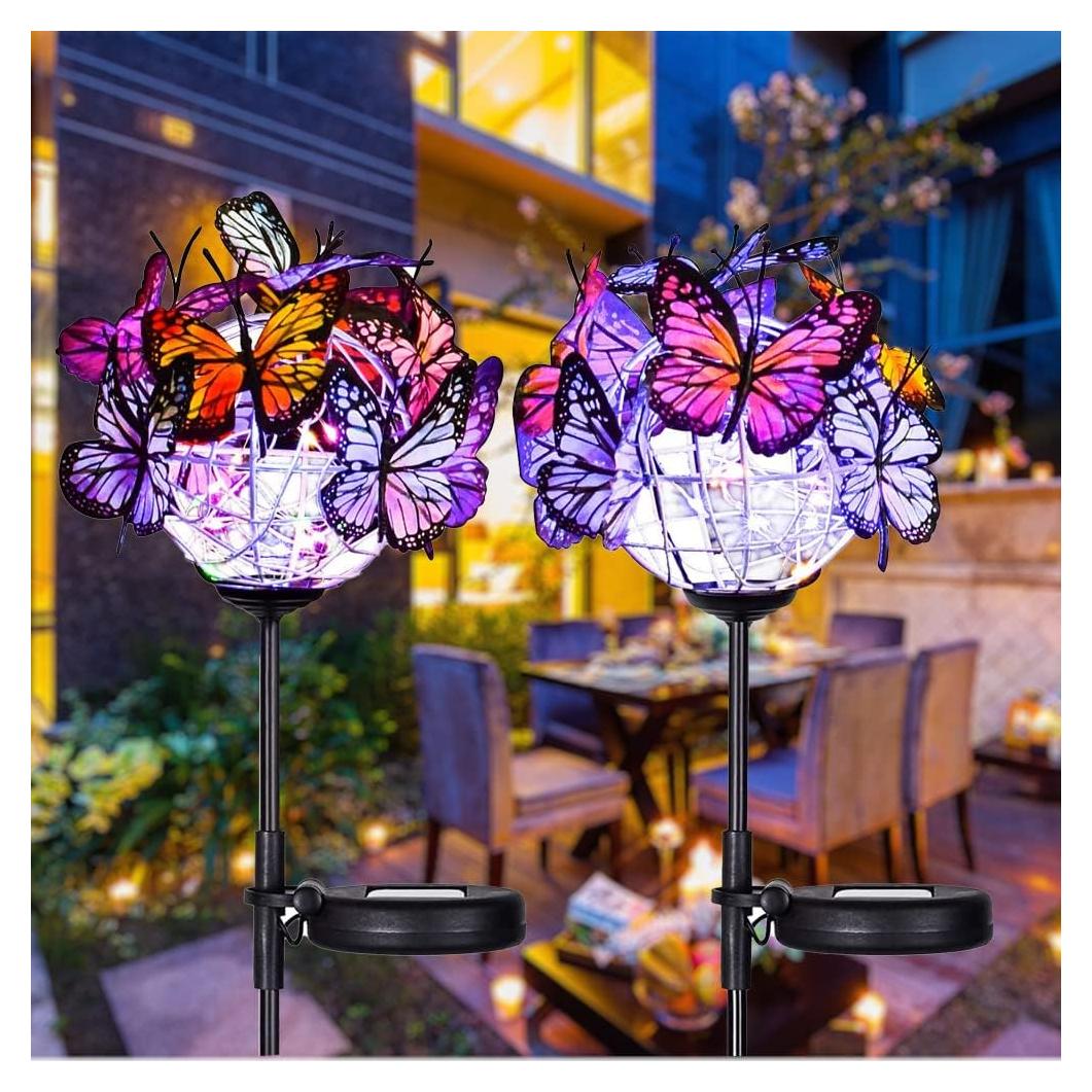 Luces Solares de Jardín Weepong con 18 Mariposas IP65