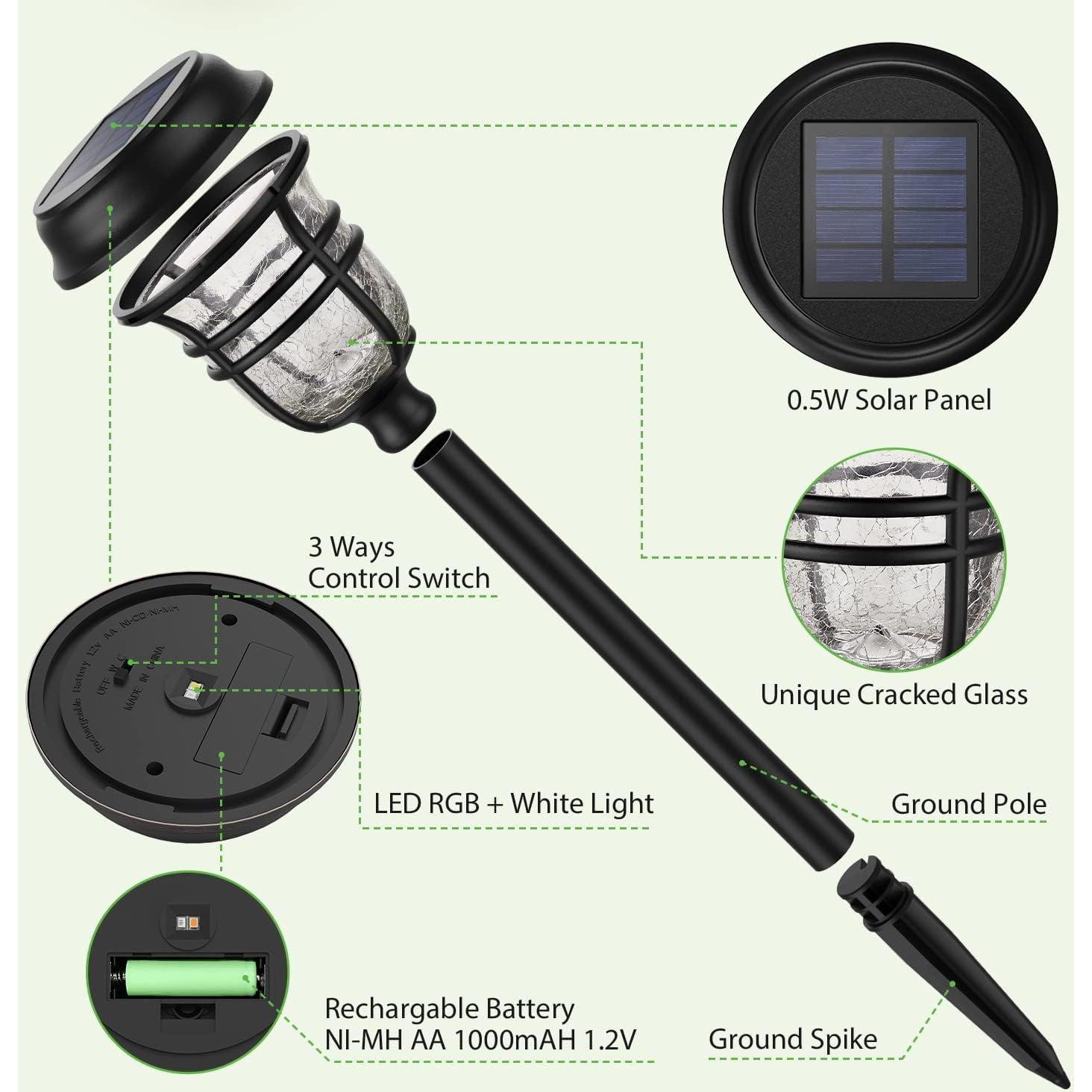 Luces de Camino Solares XMCOSY+ LED 2 Modos IP65 6 Pzas