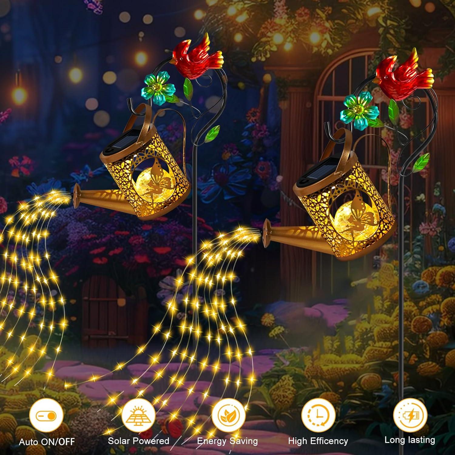 Regadera Solar con Luces Cardinales TEDOF 17.78x5.08cm