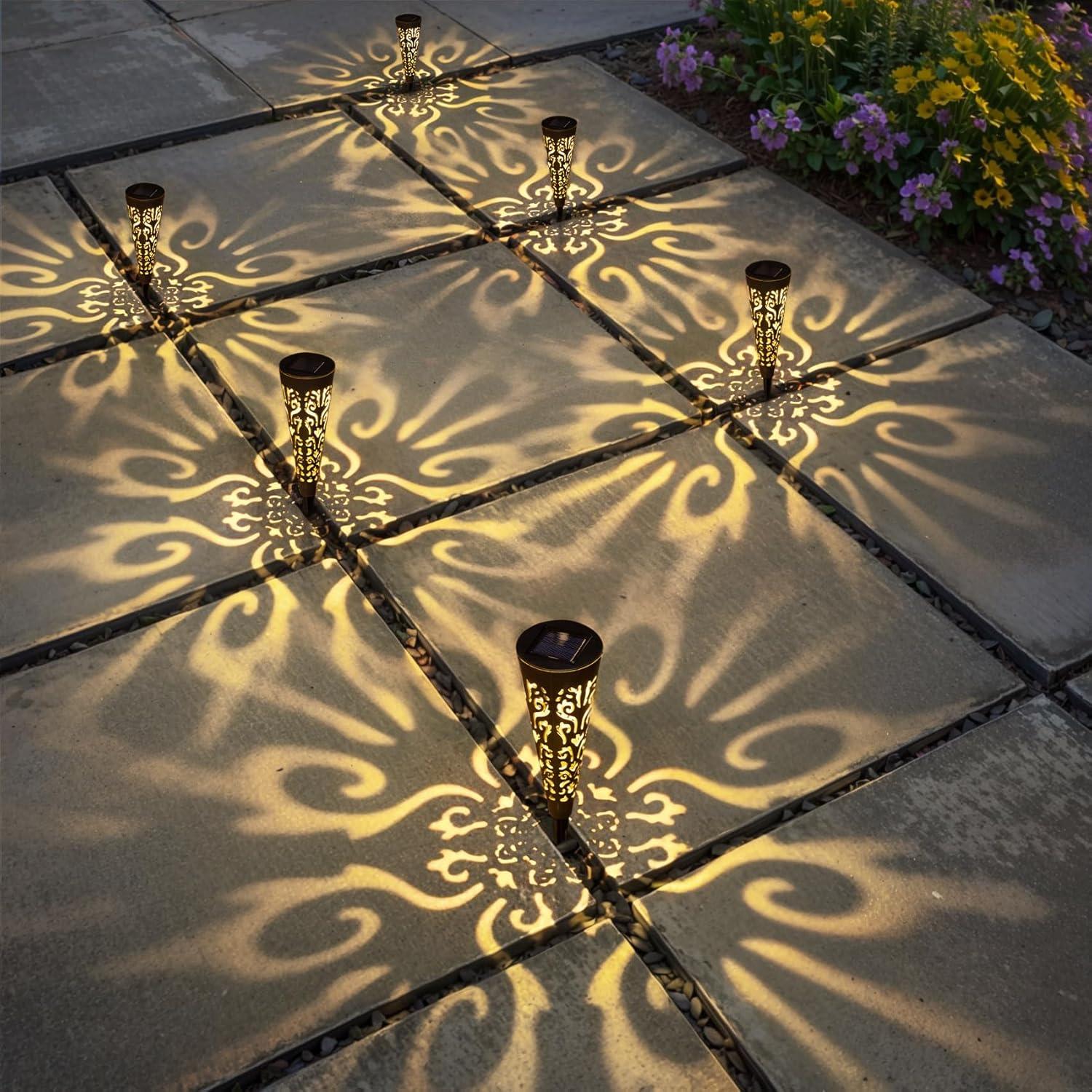 Luces Solares de Estaca Go2garden 6 Pcs Negro IP65