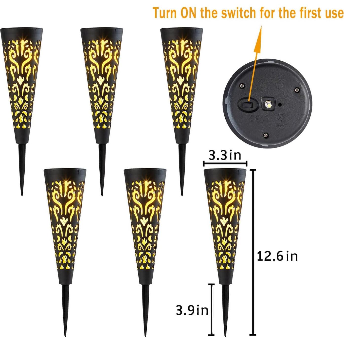 Luces Solares de Estaca Go2garden 6 Pcs Negro IP65