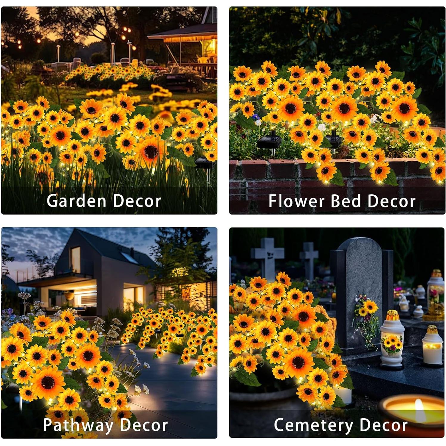 Luces de Jardín Solares Stadeco 2 Paquete 90 LED Girasoles