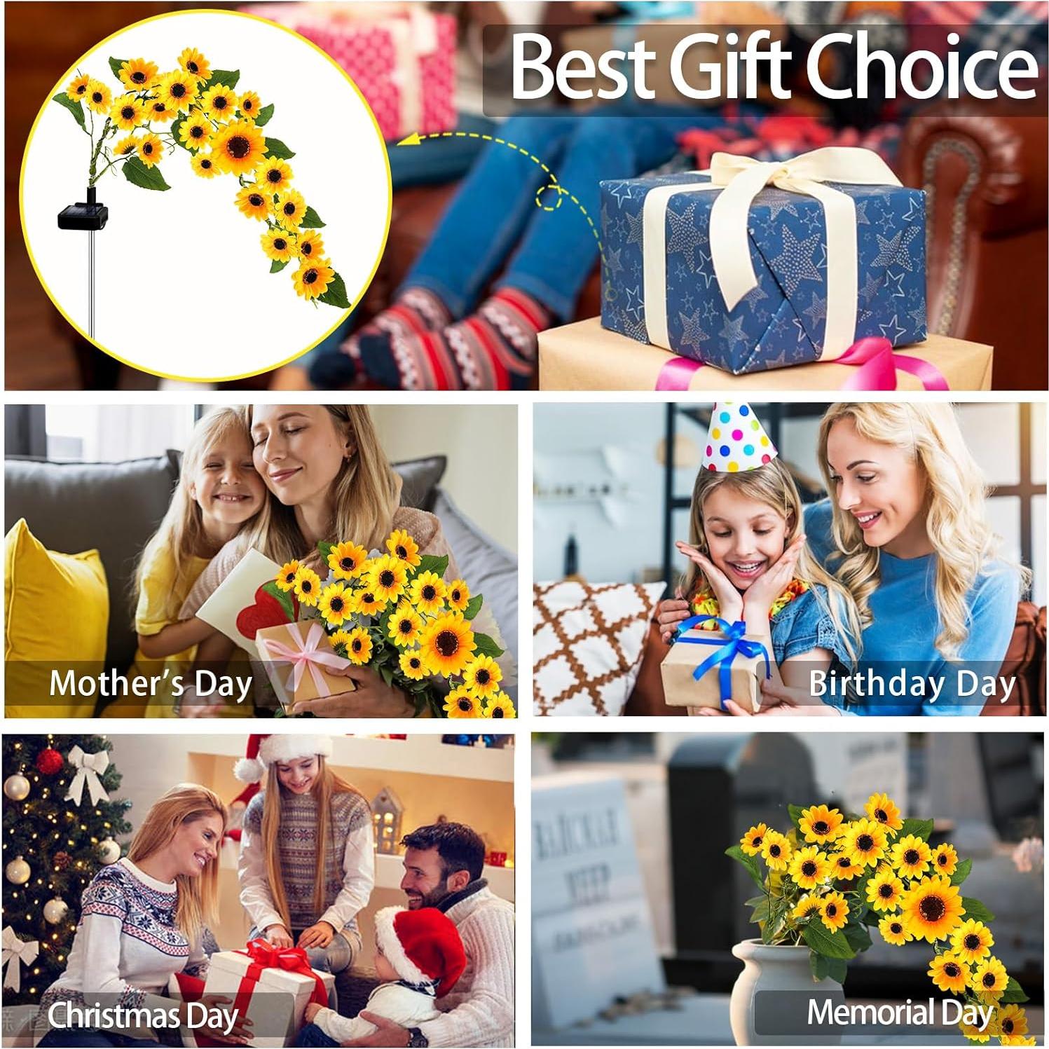 Luces de Jardín Solares Stadeco 2 Paquete 90 LED Girasoles