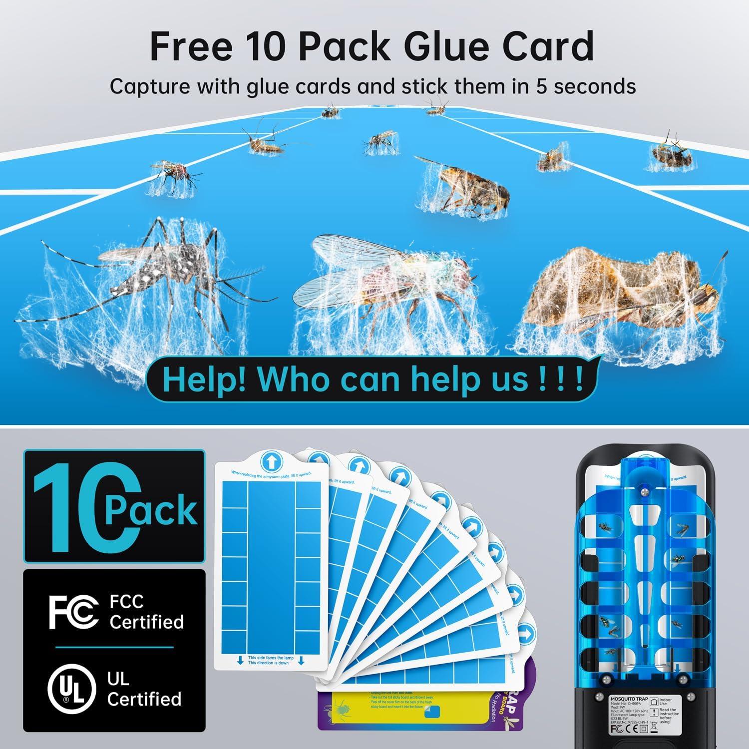 Trampa de Insectos Voladores BURLAN 9W con Luz UV y 10 Recargas