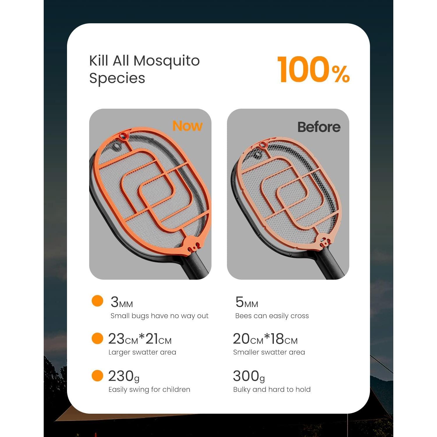 Mata Moscas Eléctrica Gaiatop 3800V Batería 2Pack