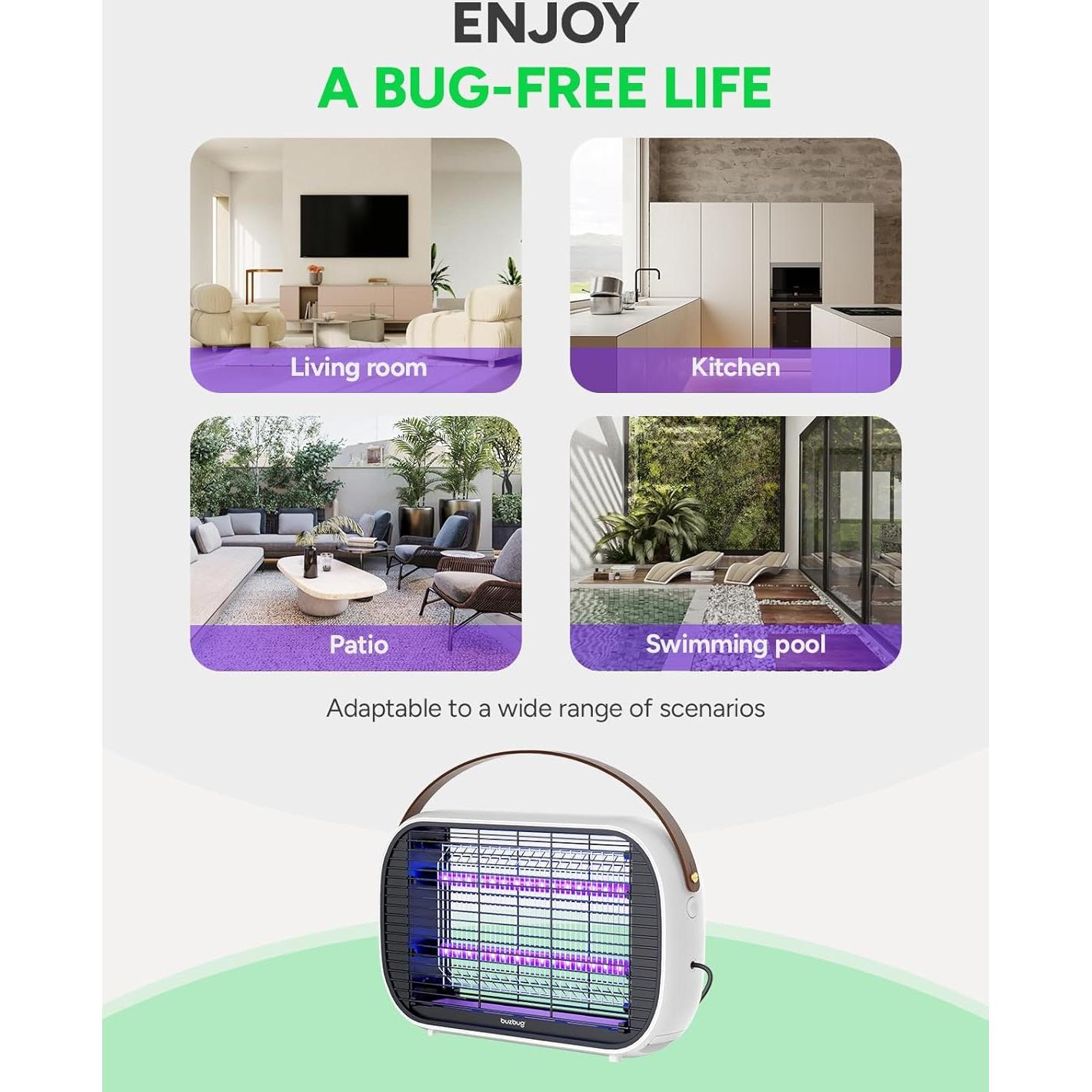 Zapper de Insectos LED Buzbug MA015B 10 Años de Vida 195 m²