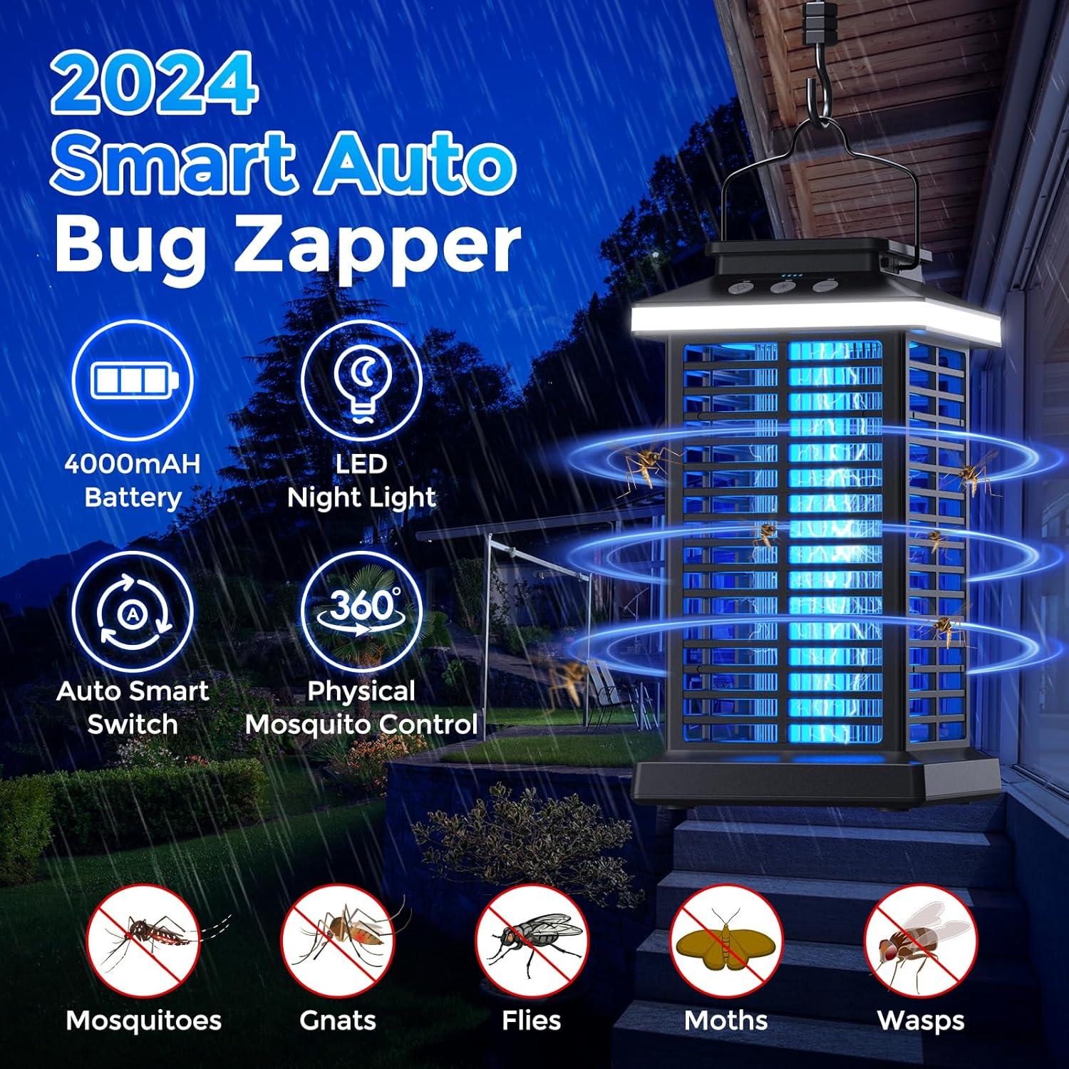 Zapper de Insectos KOOSA 4000V Recargable con Luz LED