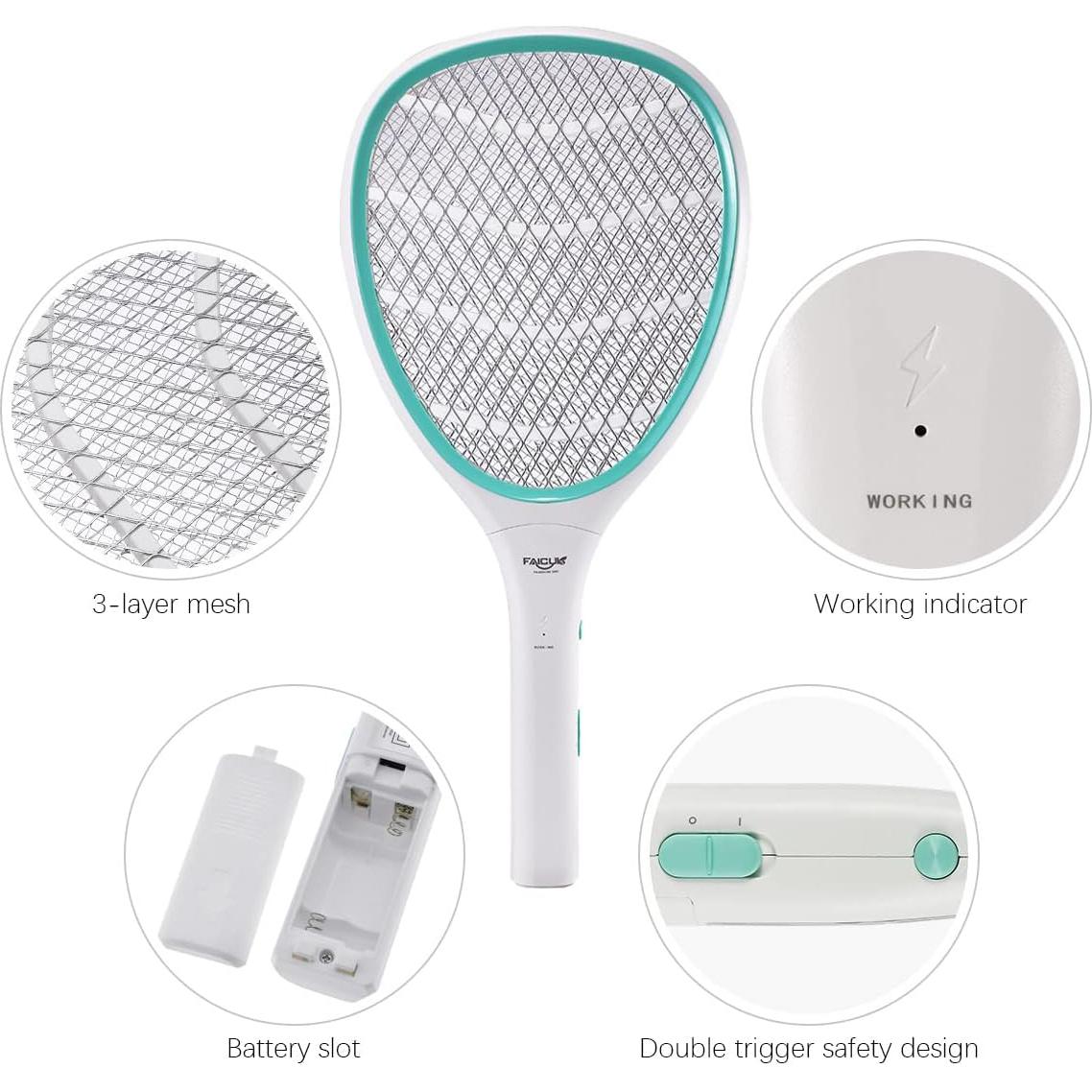 Raqueta Zapper Eléctrica Faicuk 2 Paquete para Insectos
