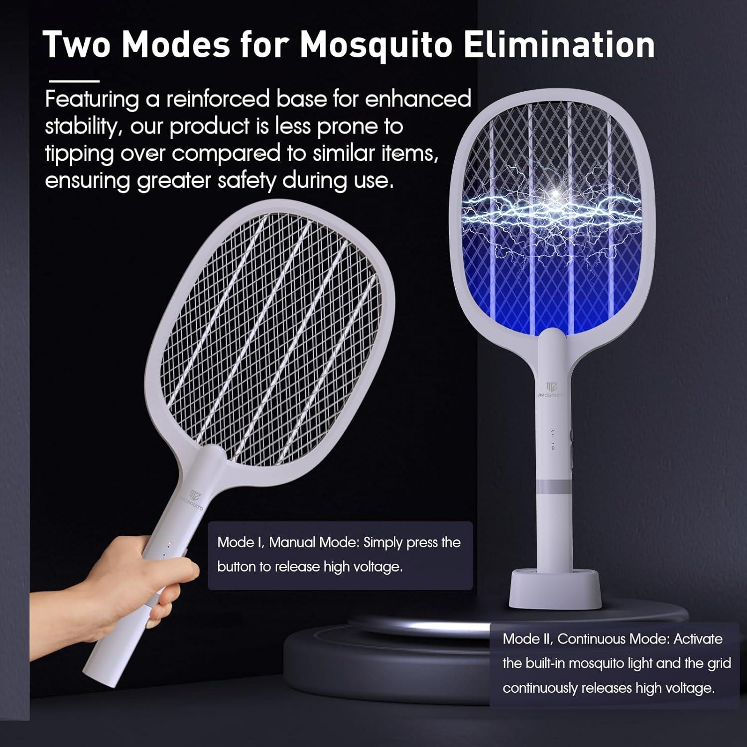 Raqueta Zapper de Insectos Amosquito 2000mAh Recargable