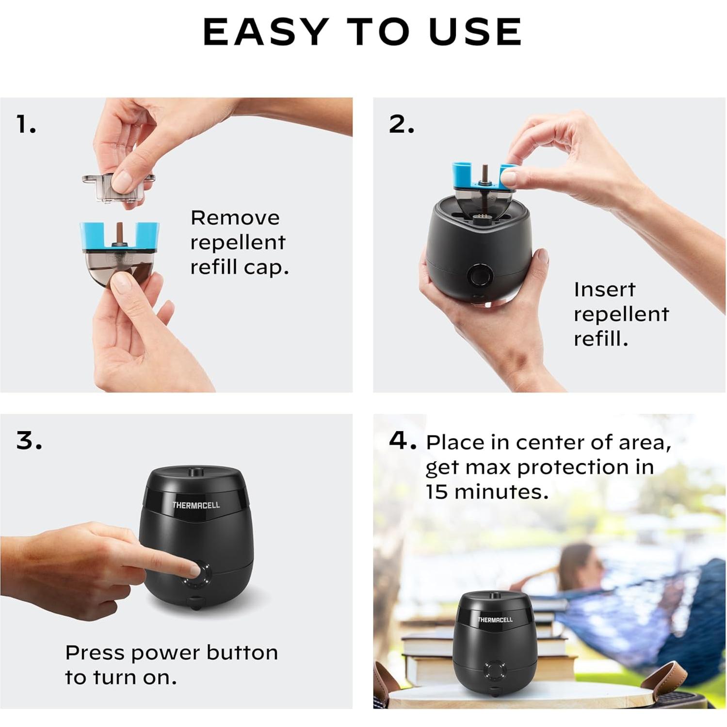 Repelente de Mosquitos Recargable Thermacell E65 - 6.5 horas