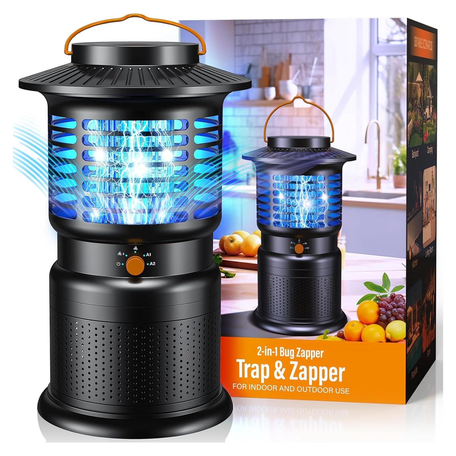 Zapper de Insectos GTERT 4 en 1 Recargable 10,000mAh Negro