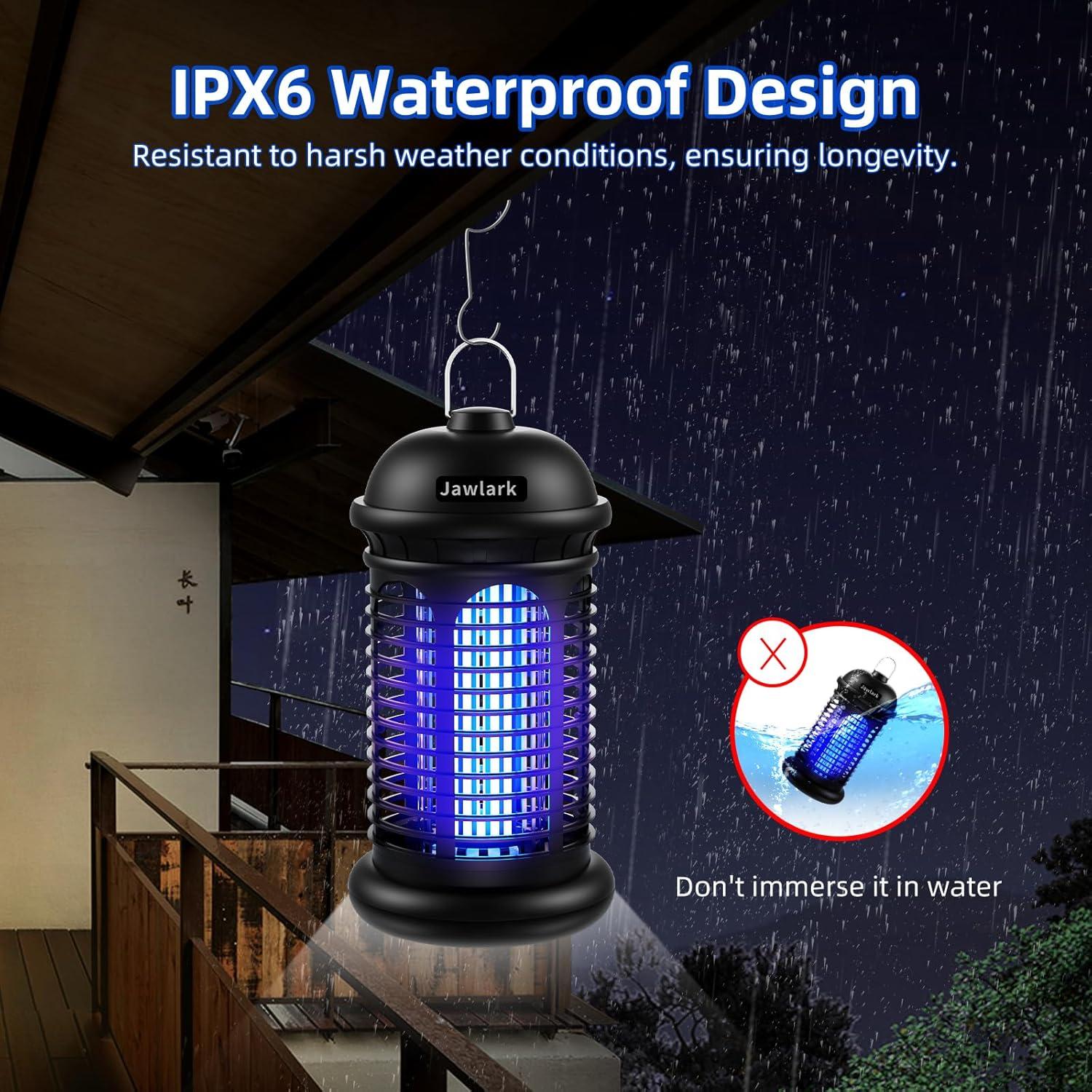 Zapper Eléctrico de Insectos Jawlark 4200V IPX6 para Jardín