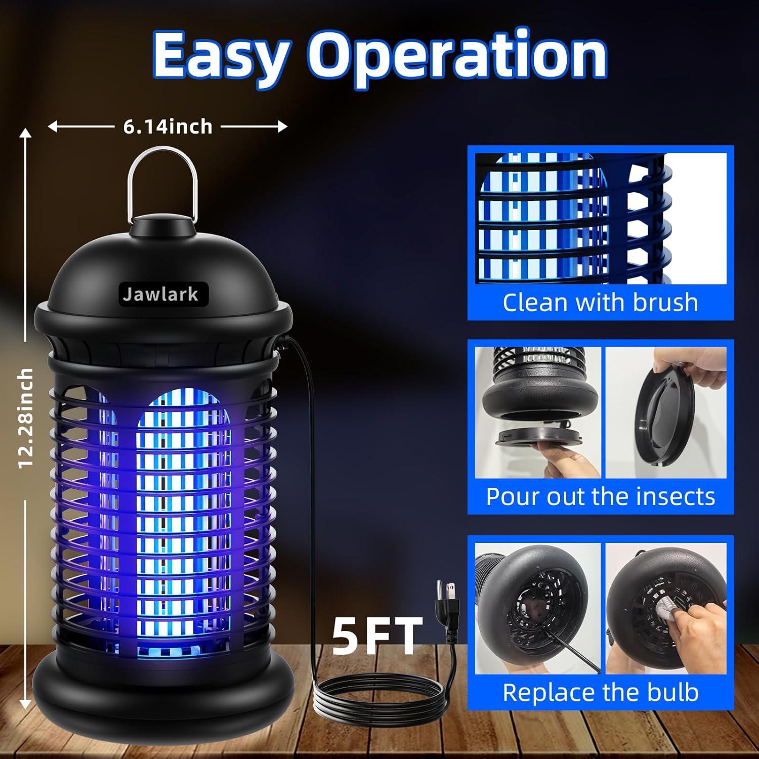 Zapper Eléctrico de Insectos Jawlark 4200V IPX6 para Jardín