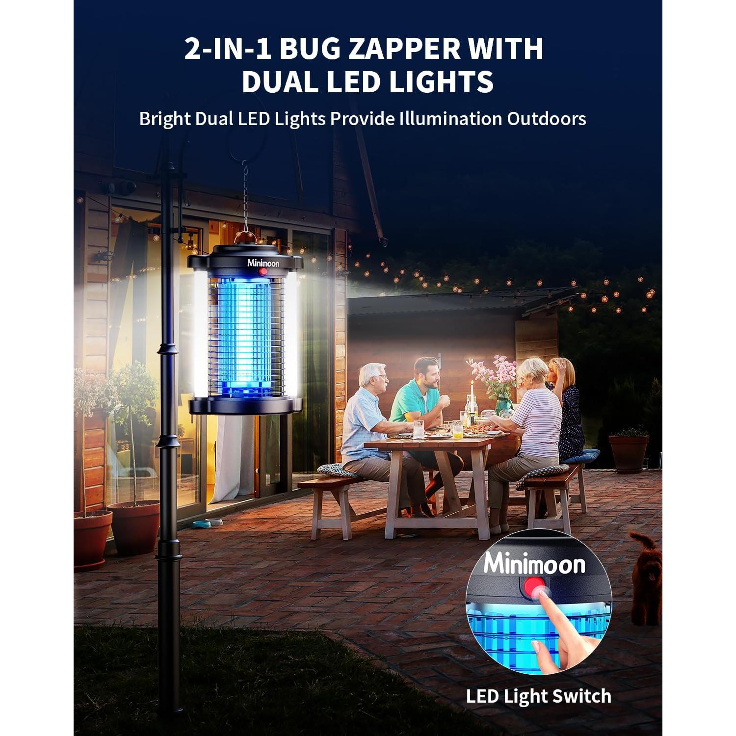 Zapper de Insectos Minimoon HK-5 15W Doble LED IPX4 4200V