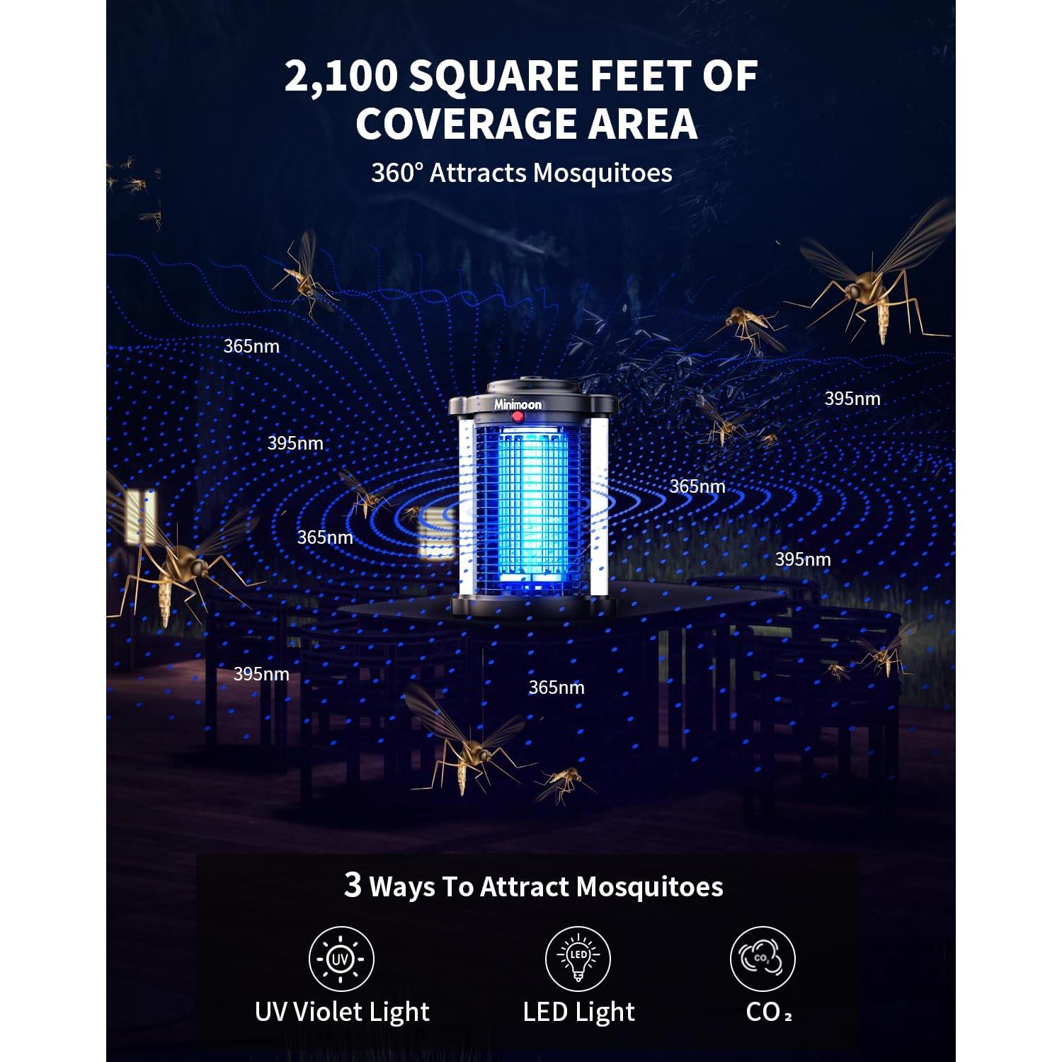 Zapper de Insectos Minimoon HK-5 15W Doble LED IPX4 4200V