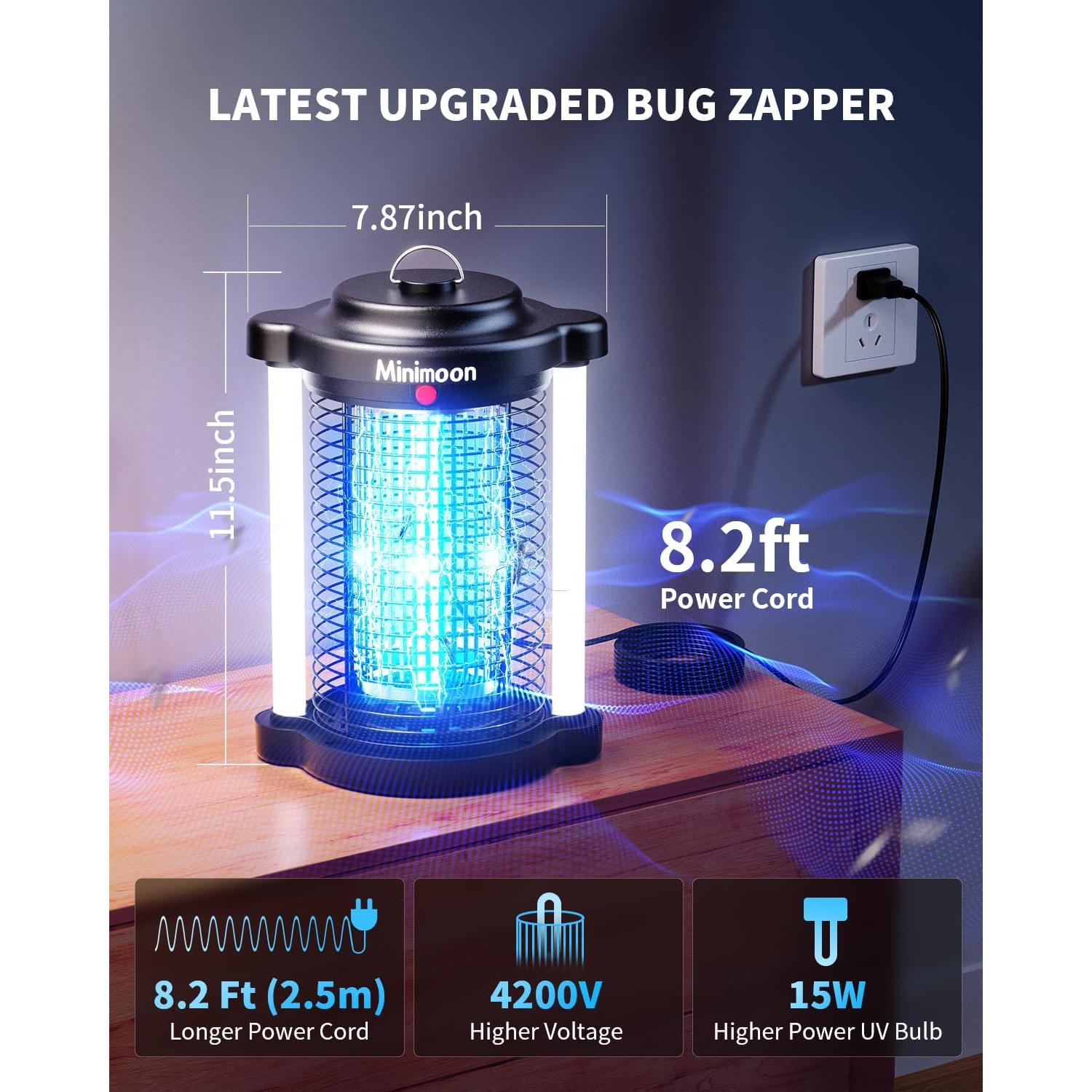 Zapper de Insectos Minimoon HK-5 15W Doble LED IPX4 4200V