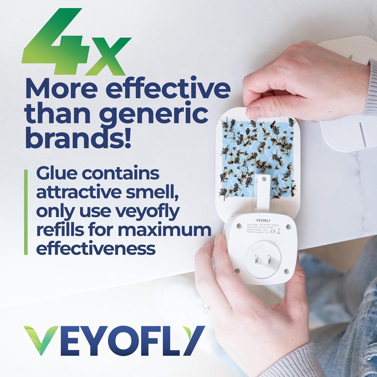 Trampa de Moscas Interior VEYOFLY VF01 - 2 Dispositivos + 6 Recargas