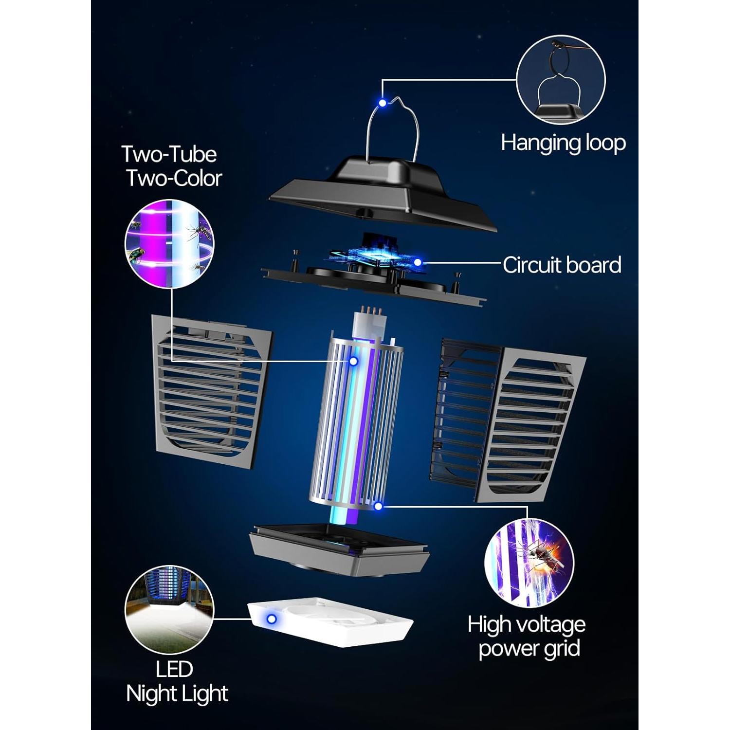 Zapper de Insectos New Fi g2 con Luz LED y Alta Tensión