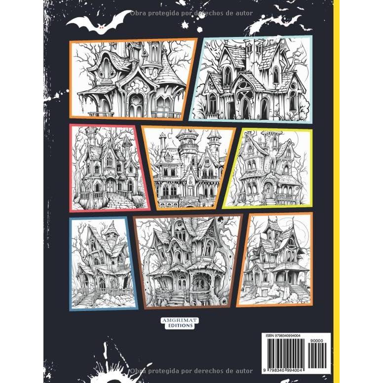 Casas Embrujadas de Halloween Libro para colorear para adultos y adolescentes: Atrévete a explorar las noches de Halloween en este libro lleno de ... con un toque de color (Spanish Edition)