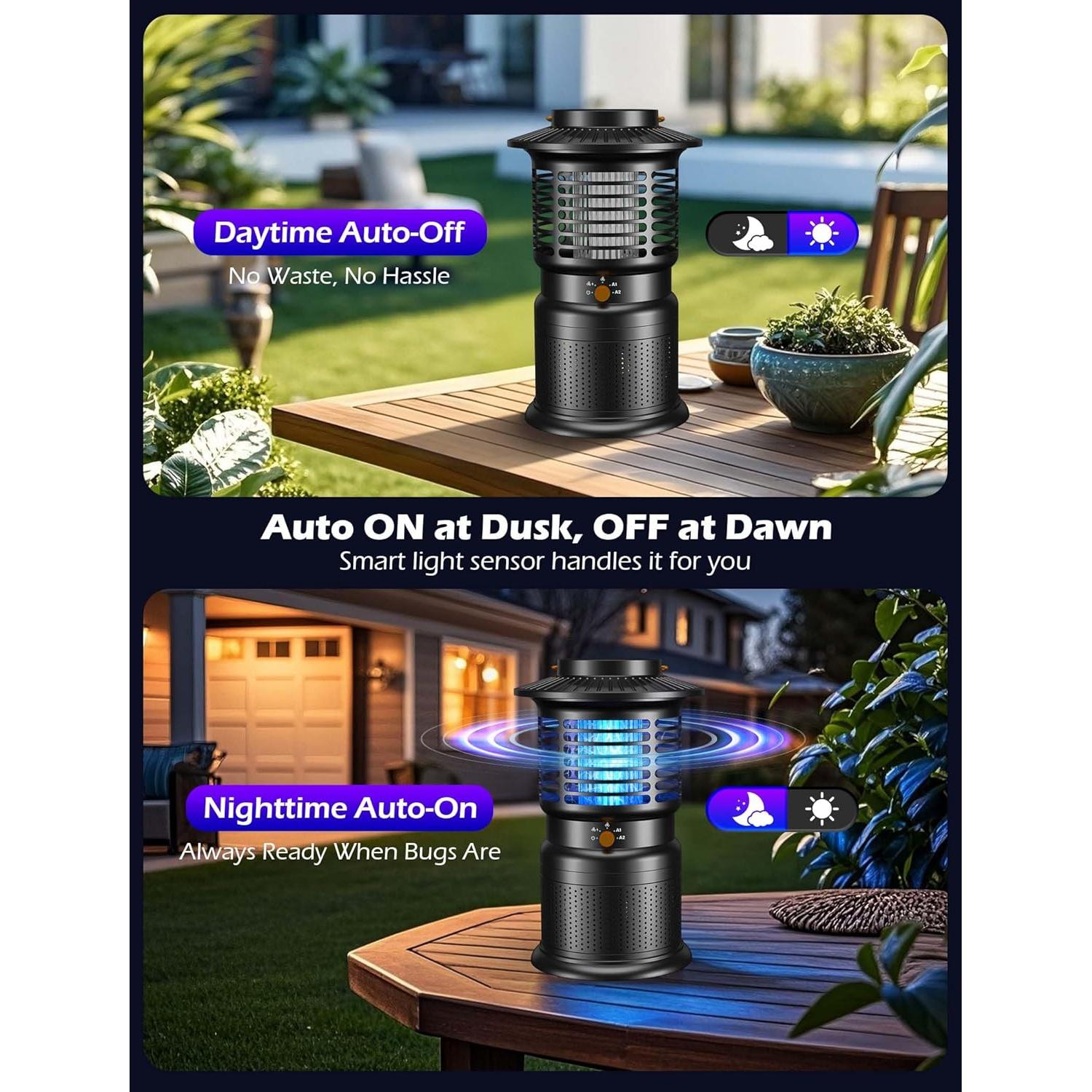 Mata Insectos 4-en-1 GTERT Recargable 10000mAh Silencioso