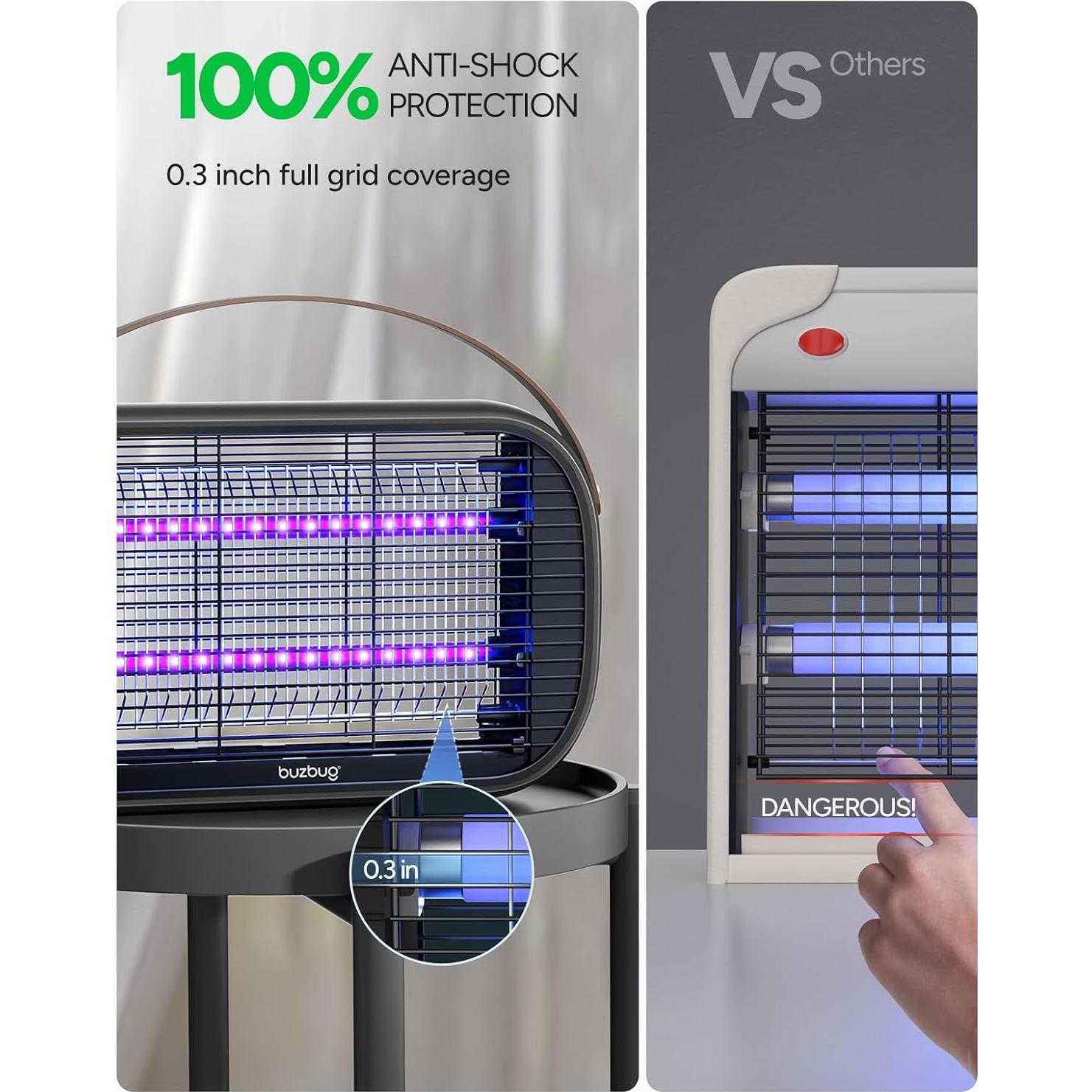 Zapper de Insectos Buzbug MA015B, Lámpara LED 10 Años, 1.06kg