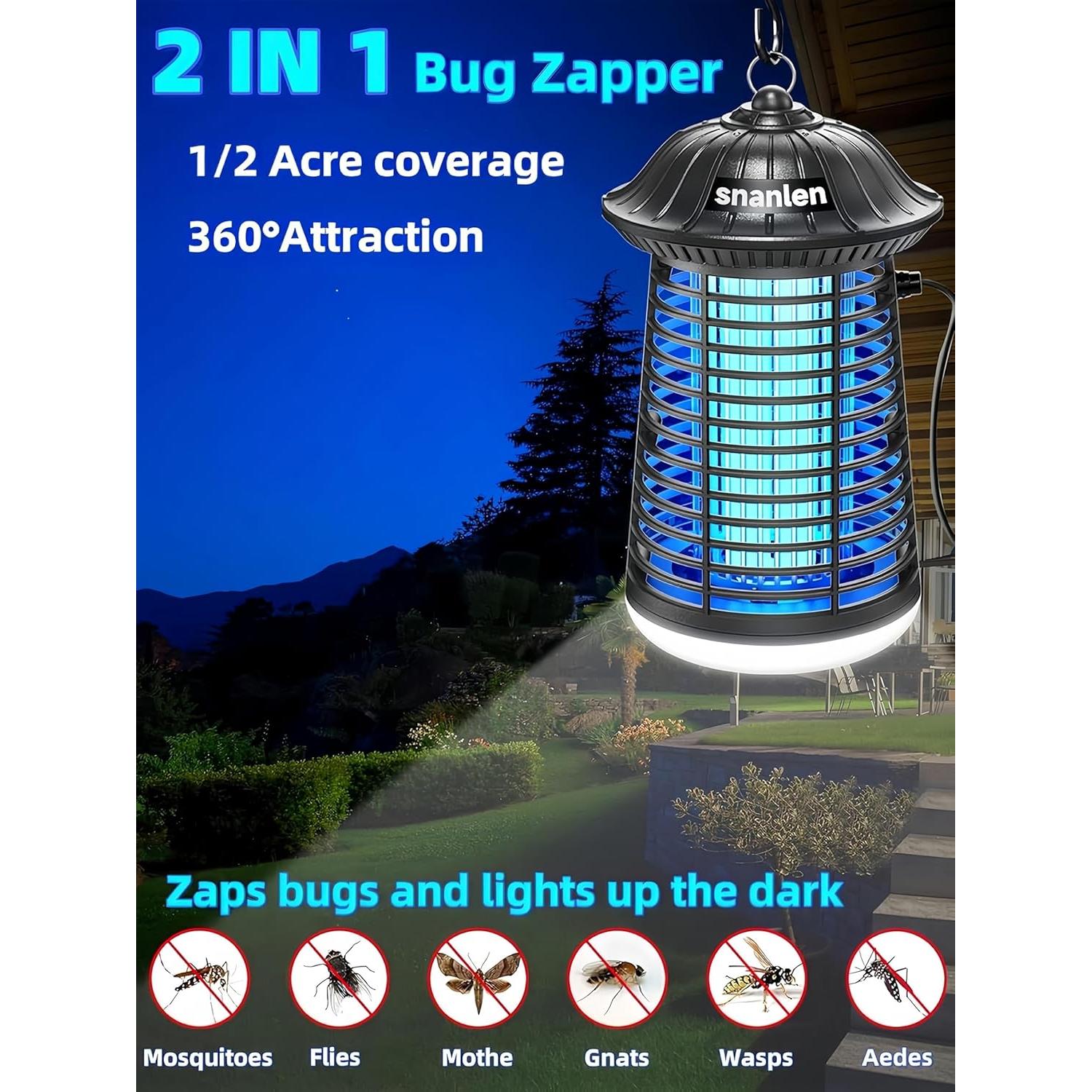 Zapper Eléctrico de Insectos Snanlen 4200V con Luz LED