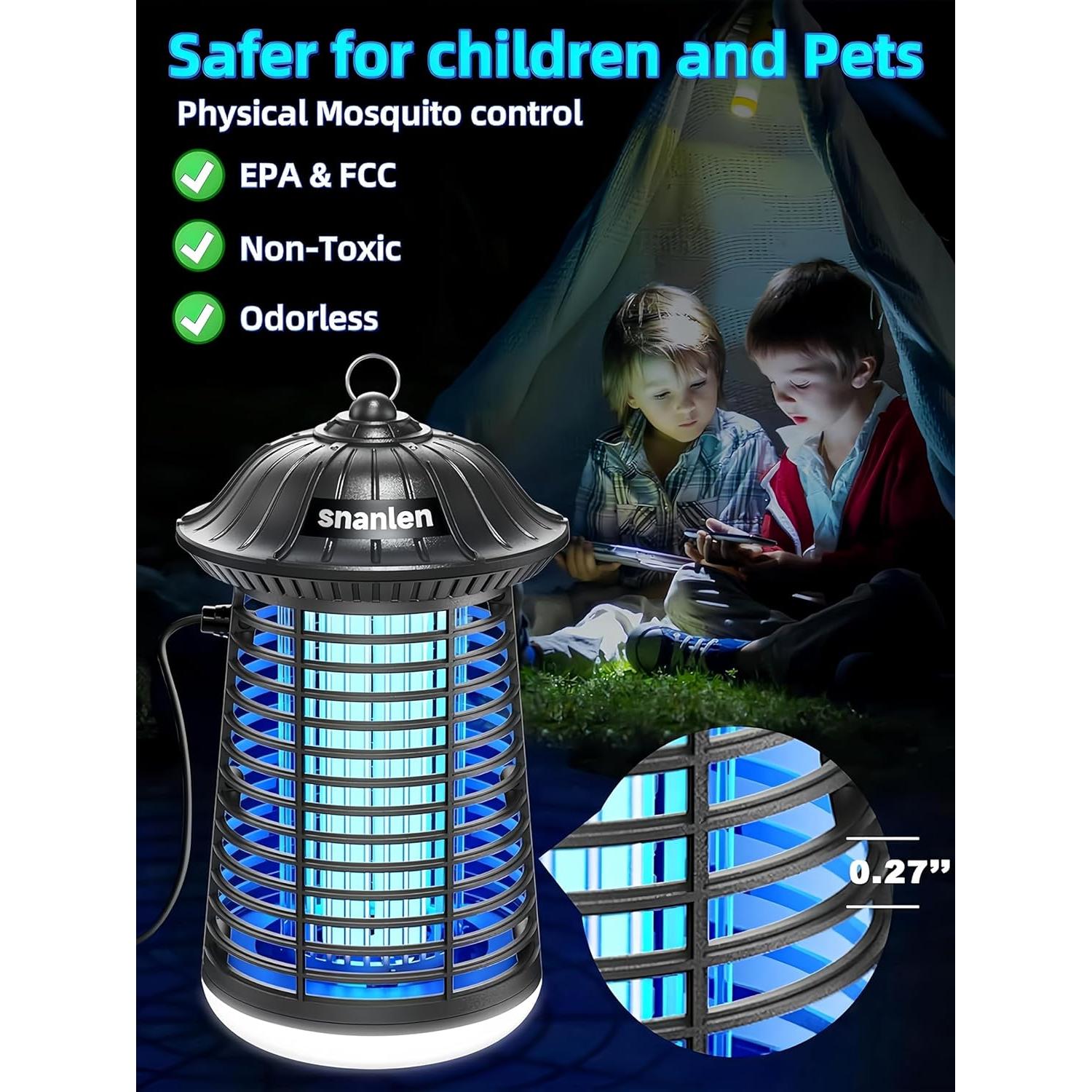 Zapper Eléctrico de Insectos Snanlen 4200V con Luz LED