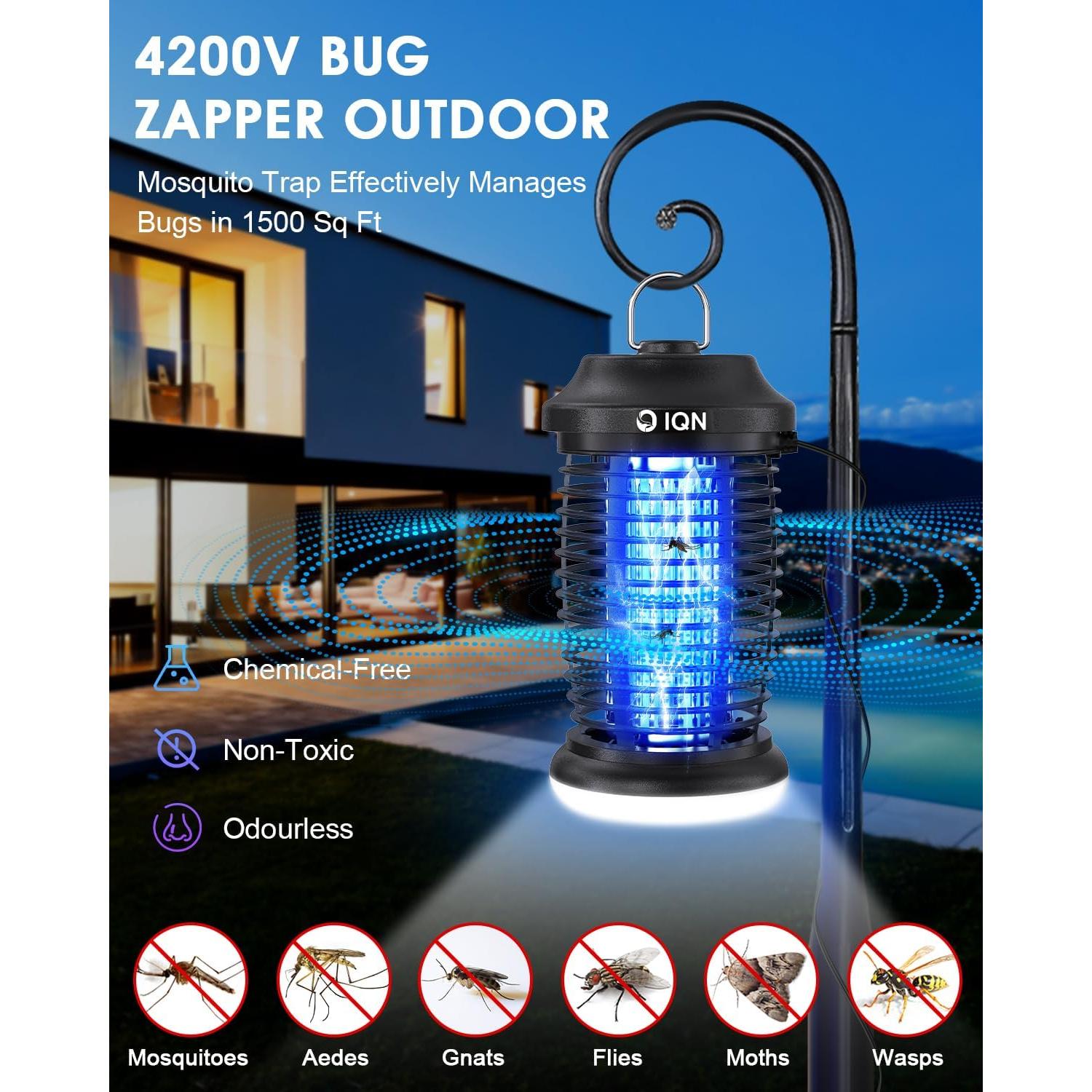 Asesino de Insectos Eléctrico IQN JY-02 4200V Negro