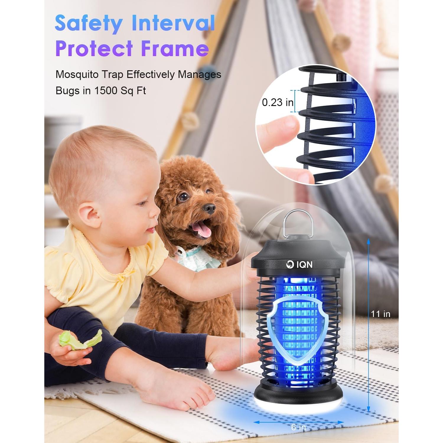 Asesino de Insectos Eléctrico IQN JY-02 4200V Negro