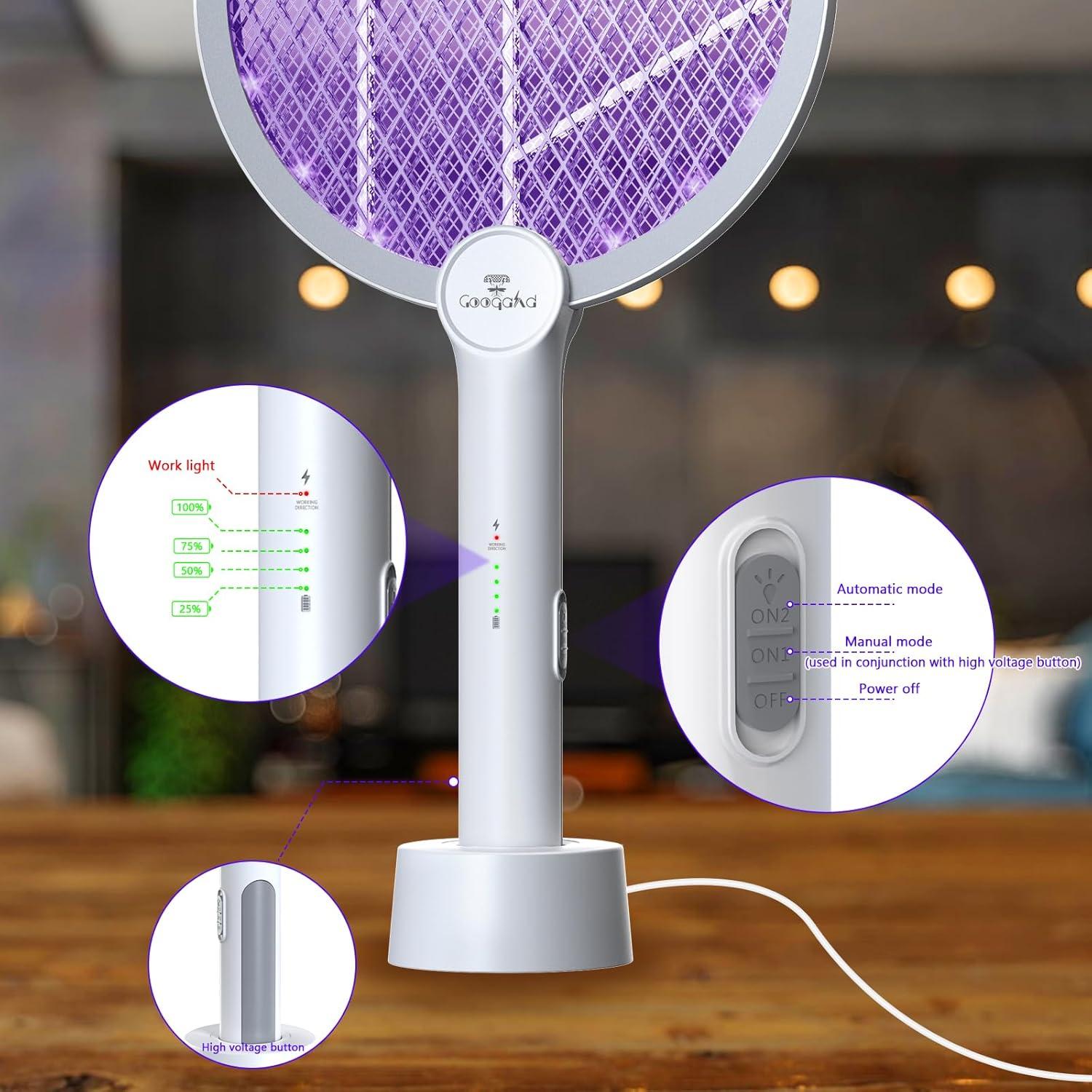 Raqueta Zapper de Insectos GooQand 4000V Carga USB 2 en 1