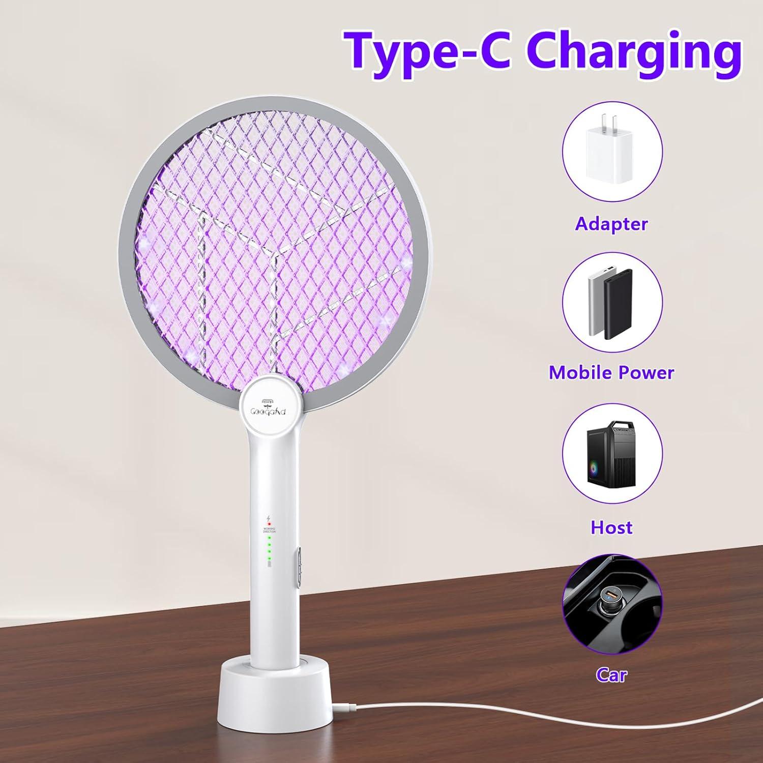 Raqueta Zapper de Insectos GooQand 4000V Carga USB 2 en 1