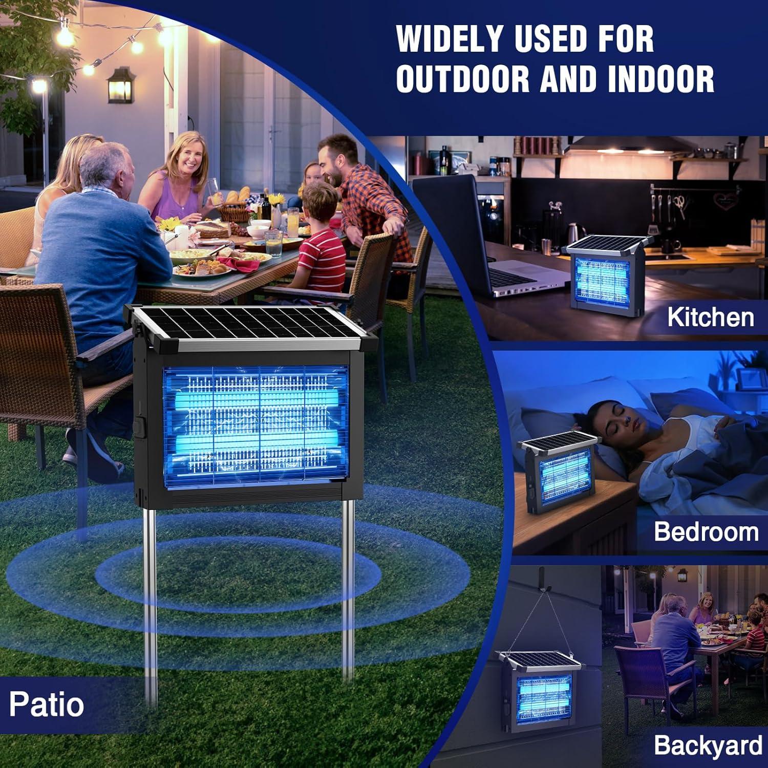 Zapper Solar de Insectos ZECHUAN 4500V Impermeable 1.81kg