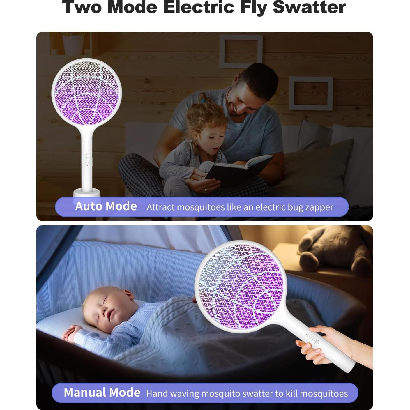 Raqueta Eléctrica DEEZEE 2Pack para Moscas y Mosquitos 4000V