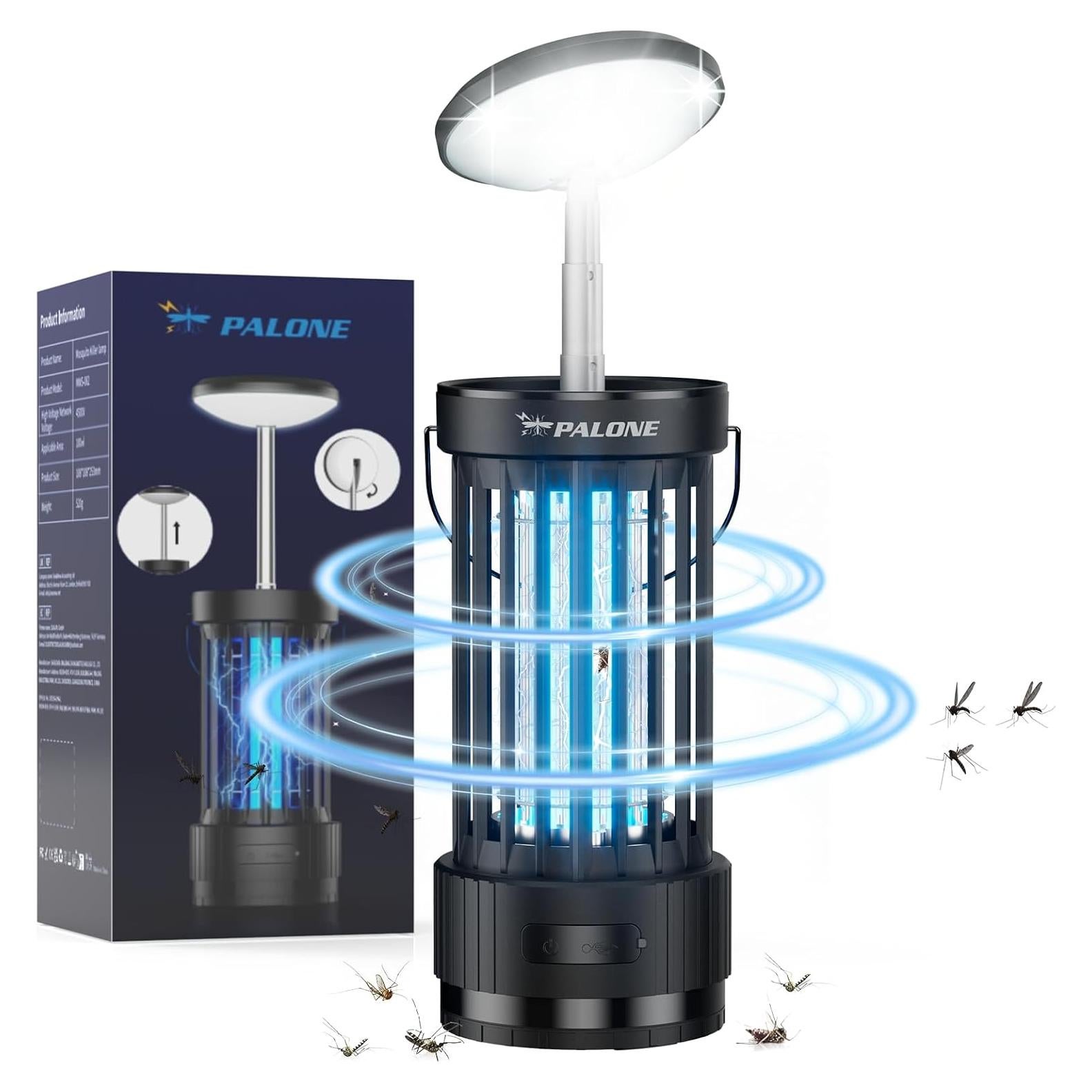 Zapper de Insectos PALONE 4500V Recargable con Luz LED