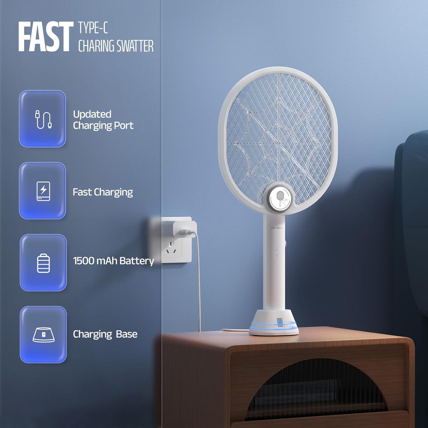 Raqueta Eléctrica Buzbug para Mosquitos Recargable Tipo-C