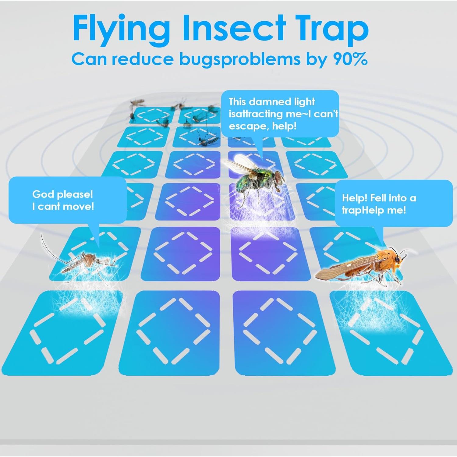 Trampa para Moscas Interior Hogius 3 en 1 con Luz UV y 5 Tarjetas