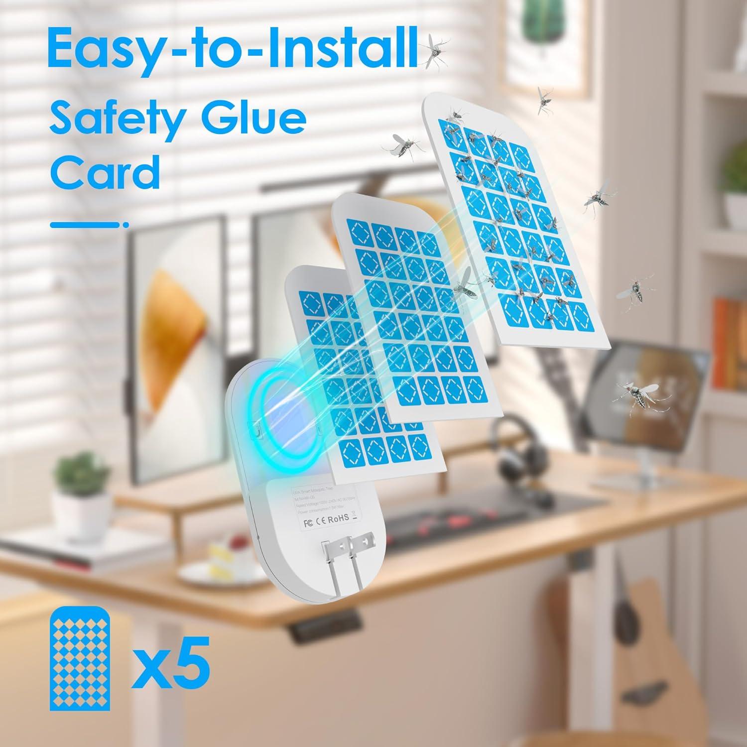 Trampa para Moscas Interior Hogius 3 en 1 con Luz UV y 5 Tarjetas