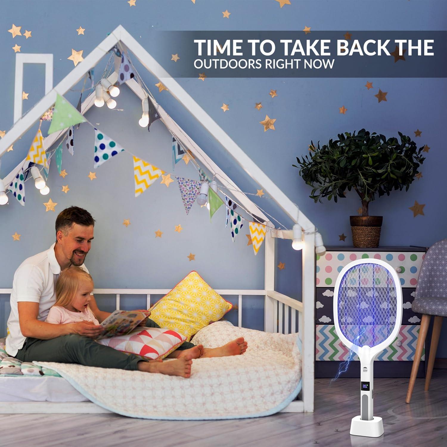 Raqueta Eléctrica para Insectos WBM 2 en 1 - Paquete de 2