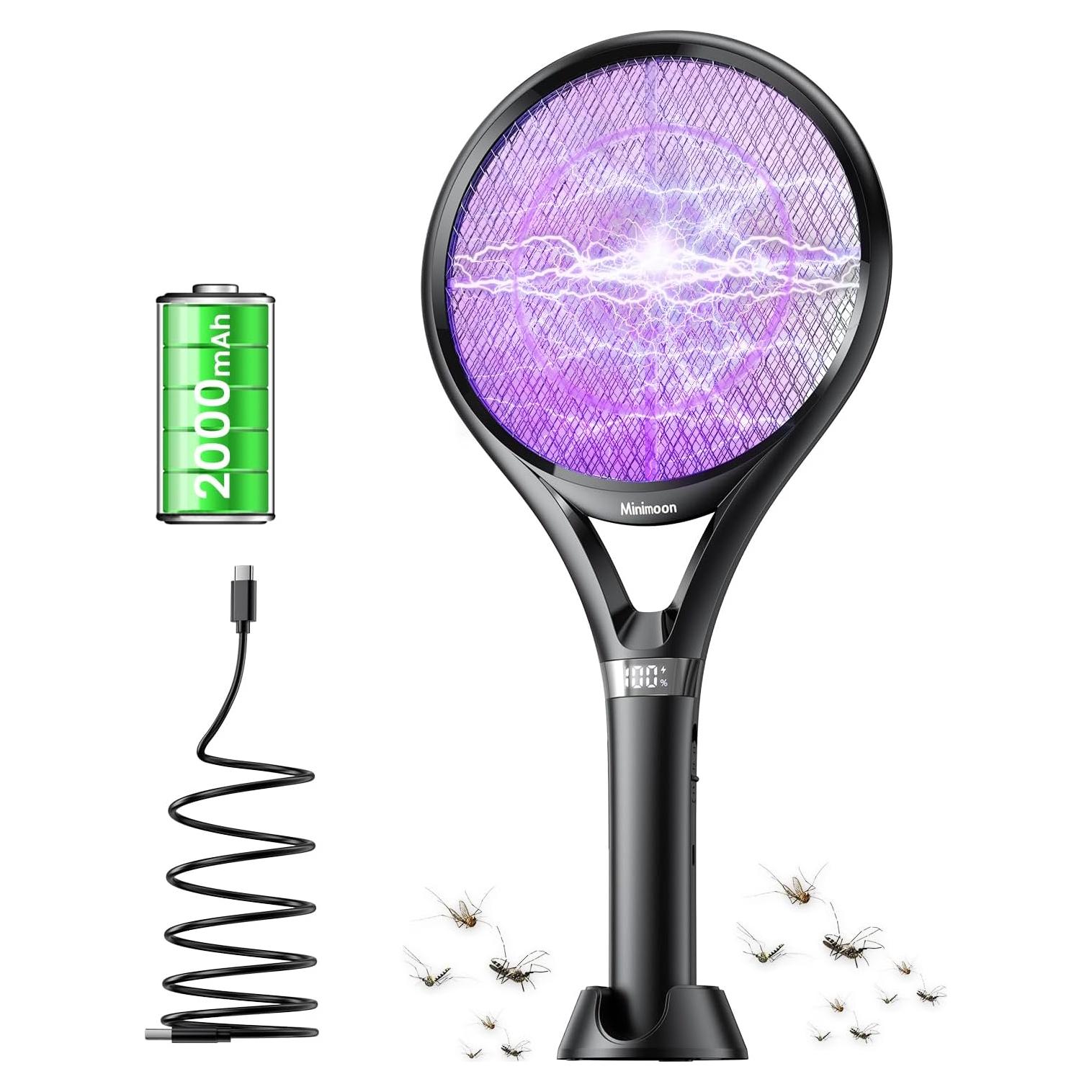 Mata Moscas Eléctrico Minimoon 2000mAh con Pantalla LED