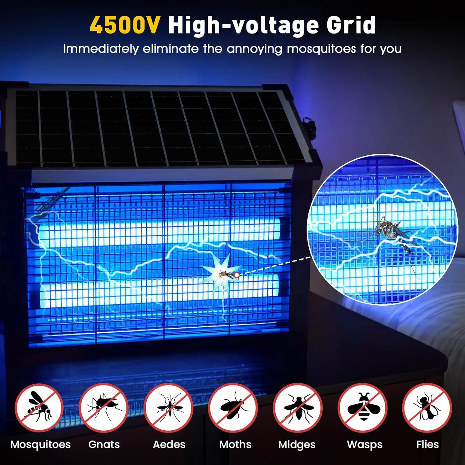 Zapper de Insectos Solar Zwiran 4500V Impermeable 2.29kg