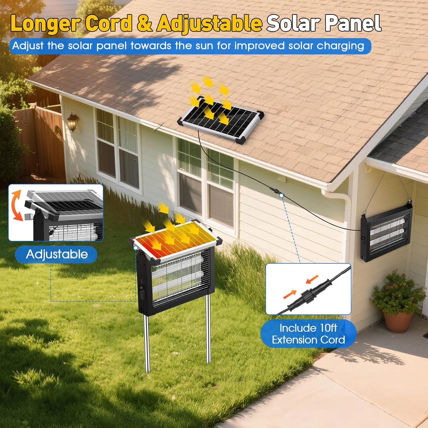 Zapper de Insectos Solar Zwiran 4500V Impermeable 2.29kg