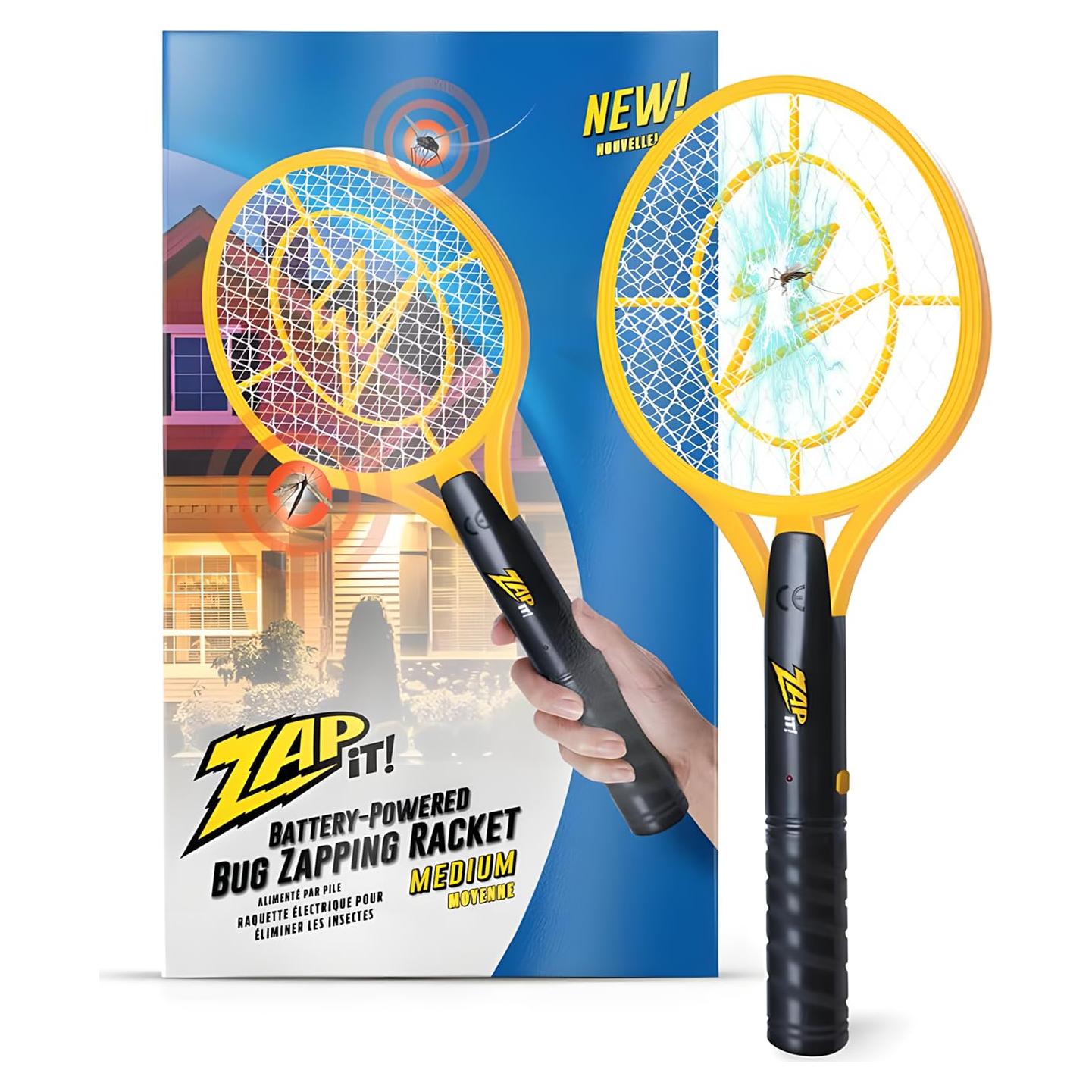 Raqueta eléctrica mata insectos Partyreal 3500V con 2 baterías AA