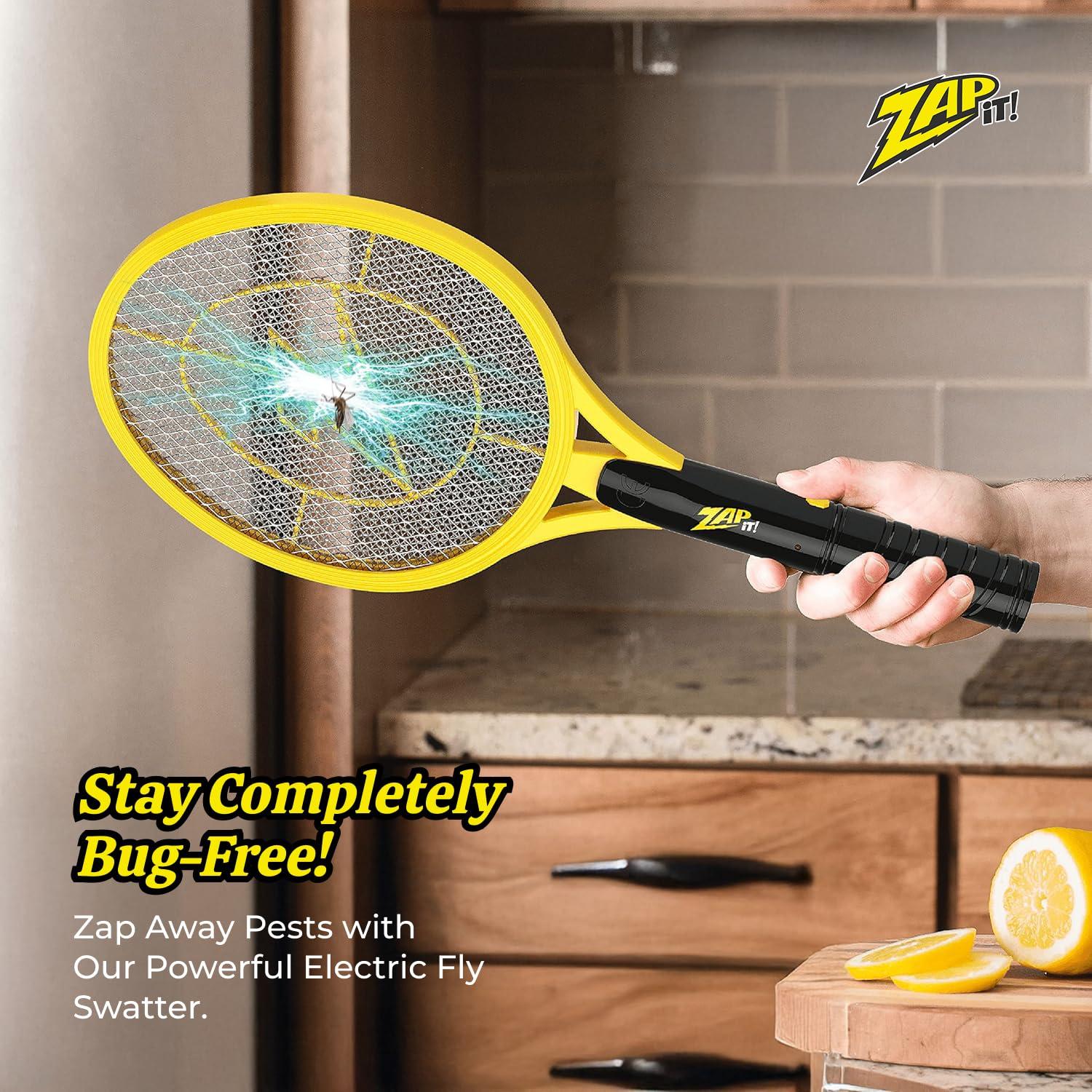 Raqueta eléctrica mata insectos Partyreal 3500V con 2 baterías AA